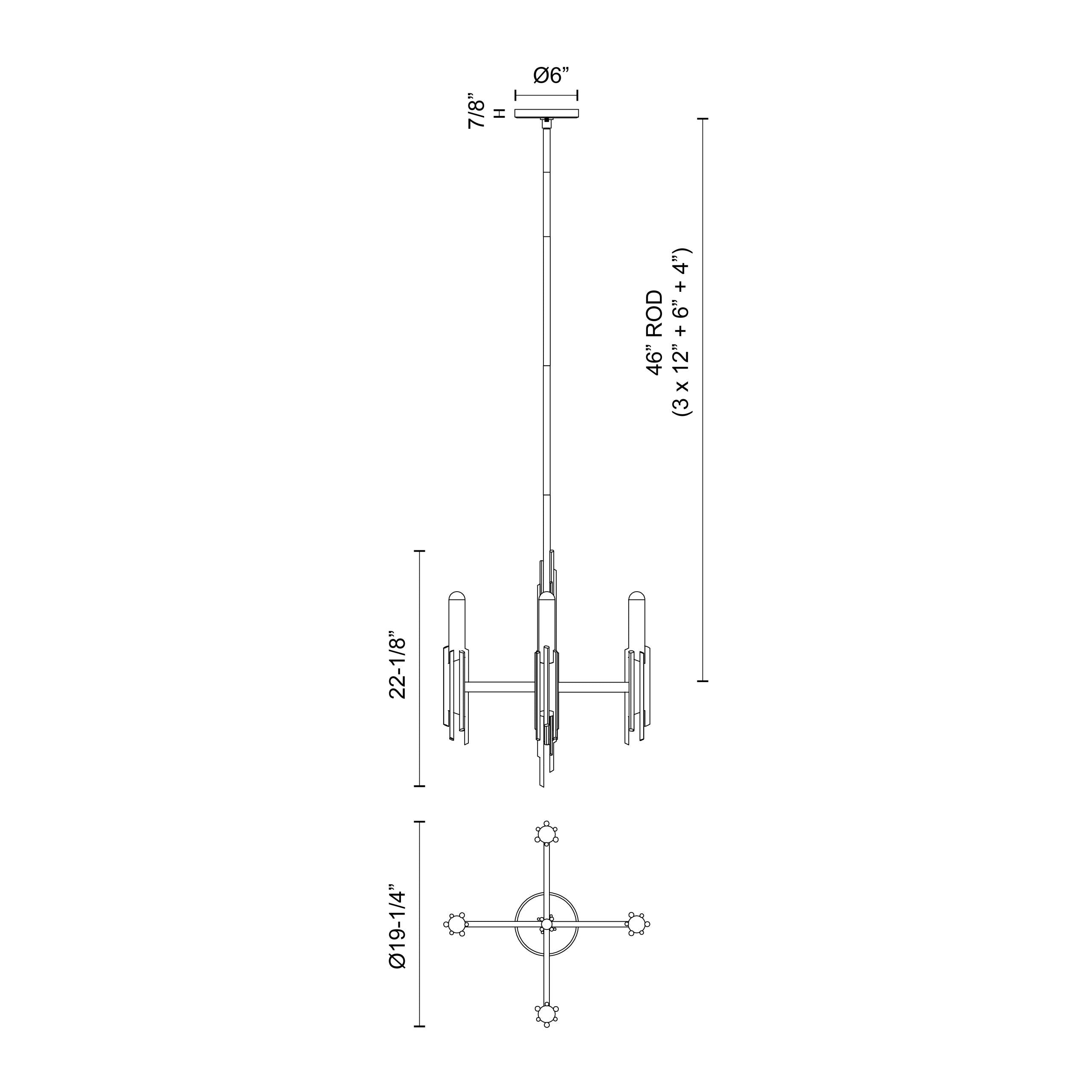 Torres 19-in Steel Chandelier