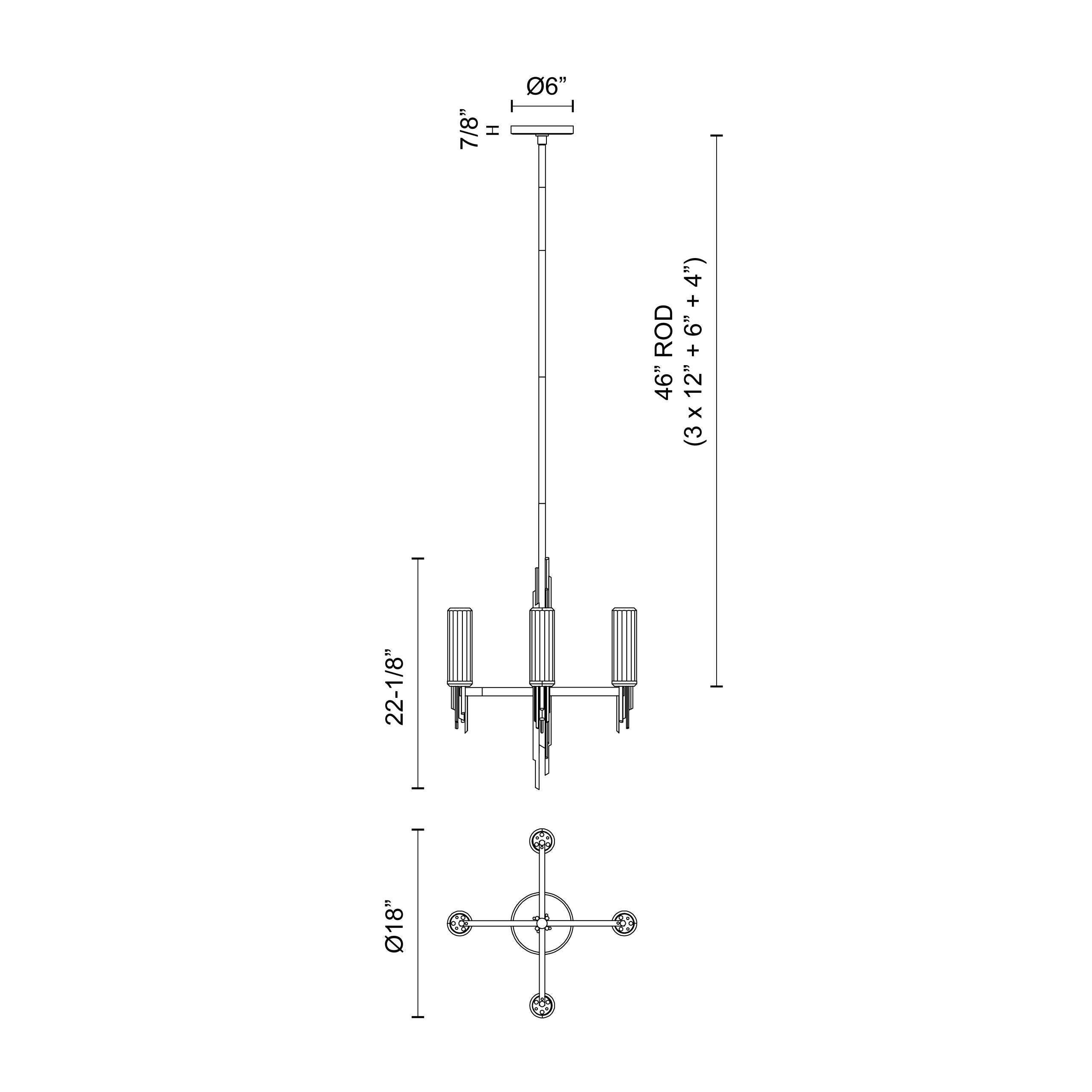 Torres 18-in Steel Chandelier