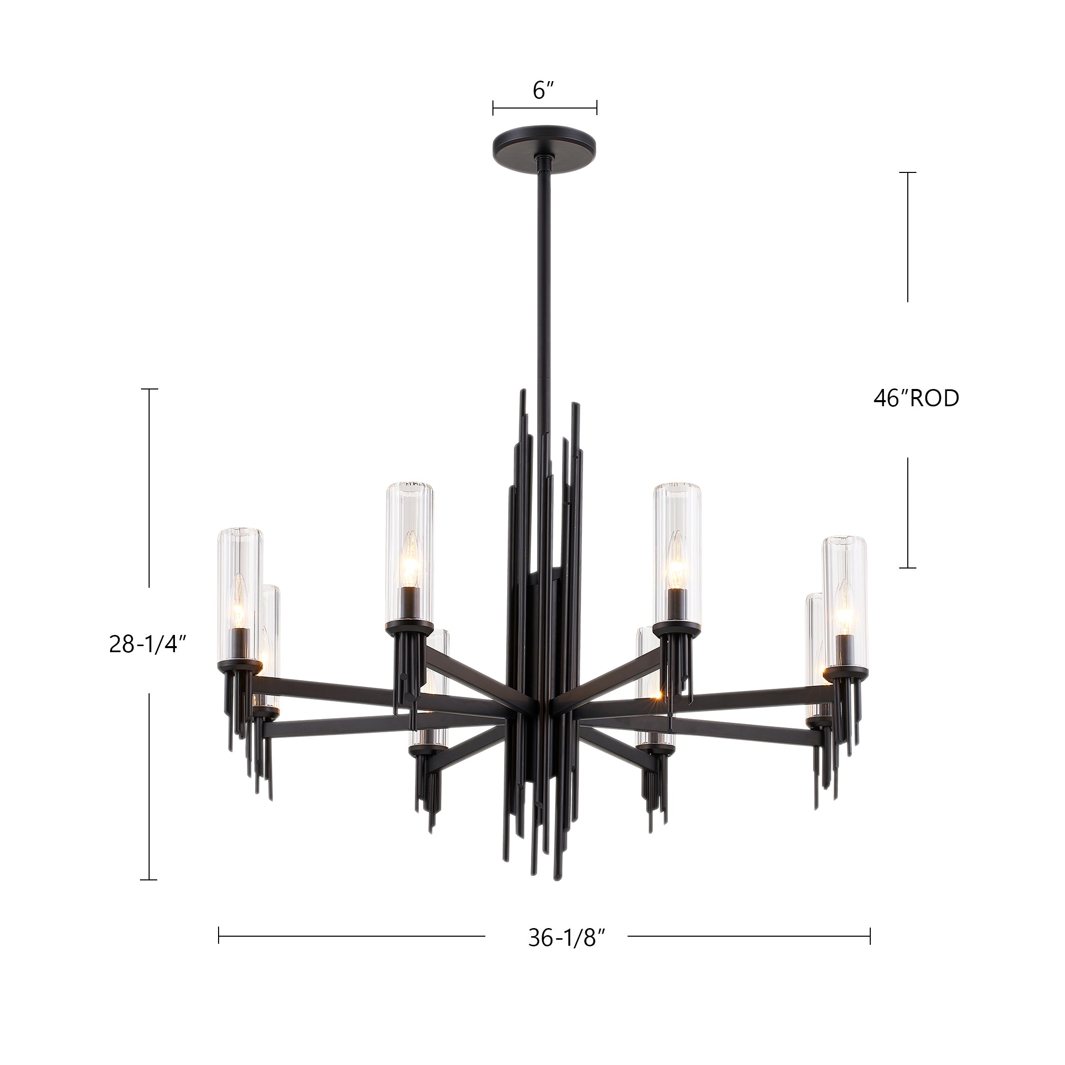 Torres 36-in Steel Chandelier