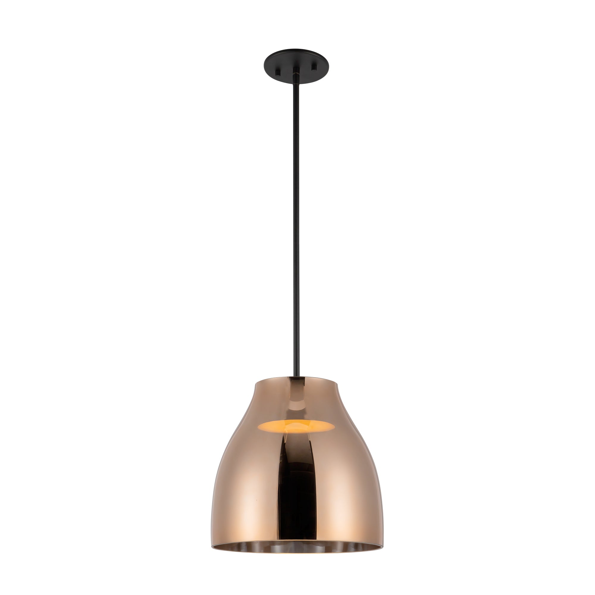 Trinity 12-in Chrome Glass Shade LED Pendant