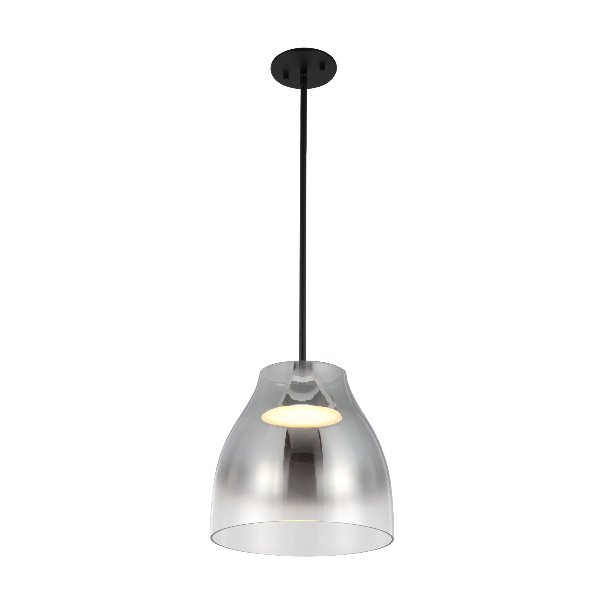 Trinity 12-in Chrome Glass Shade LED Pendant