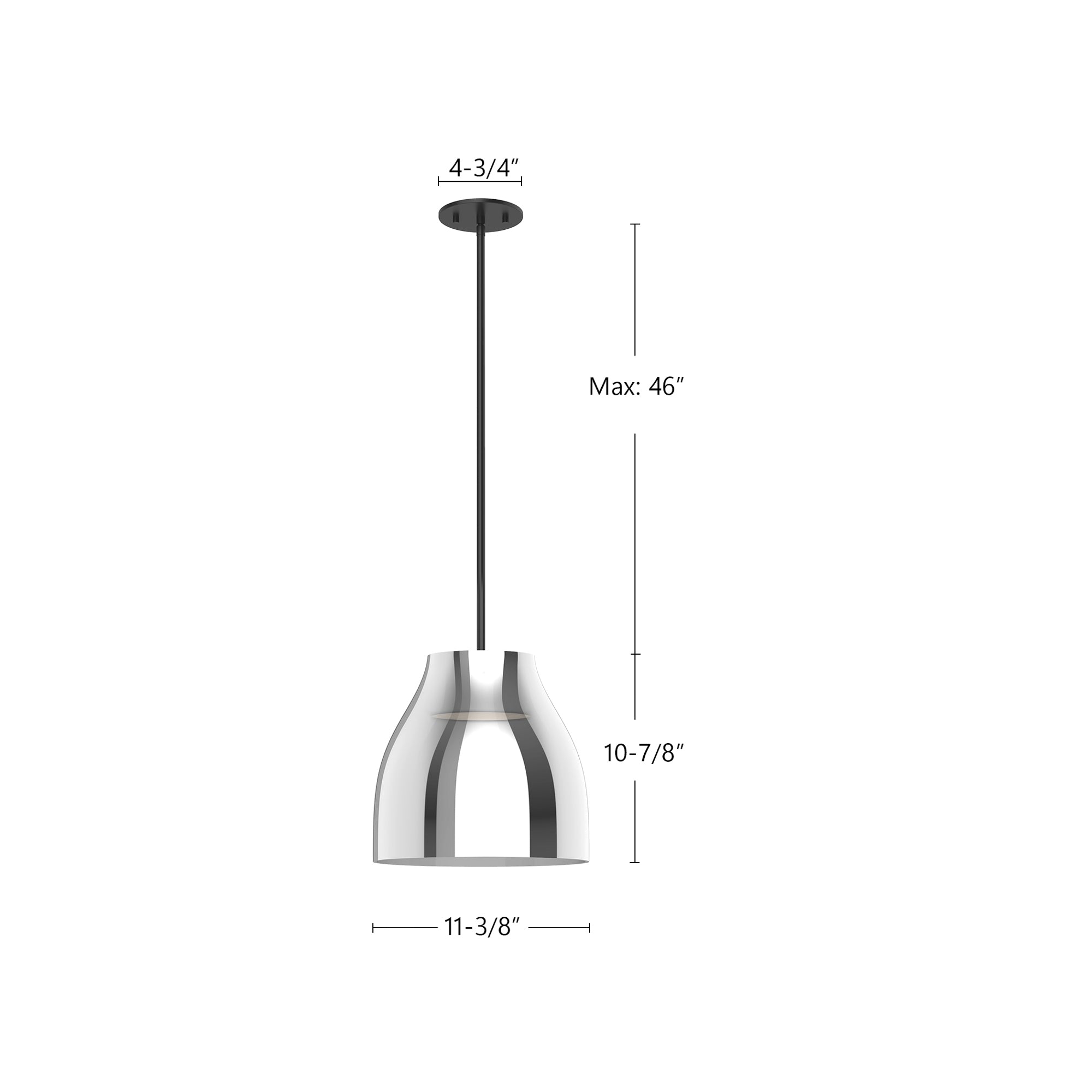 Trinity 12-in Chrome Glass Shade LED Pendant