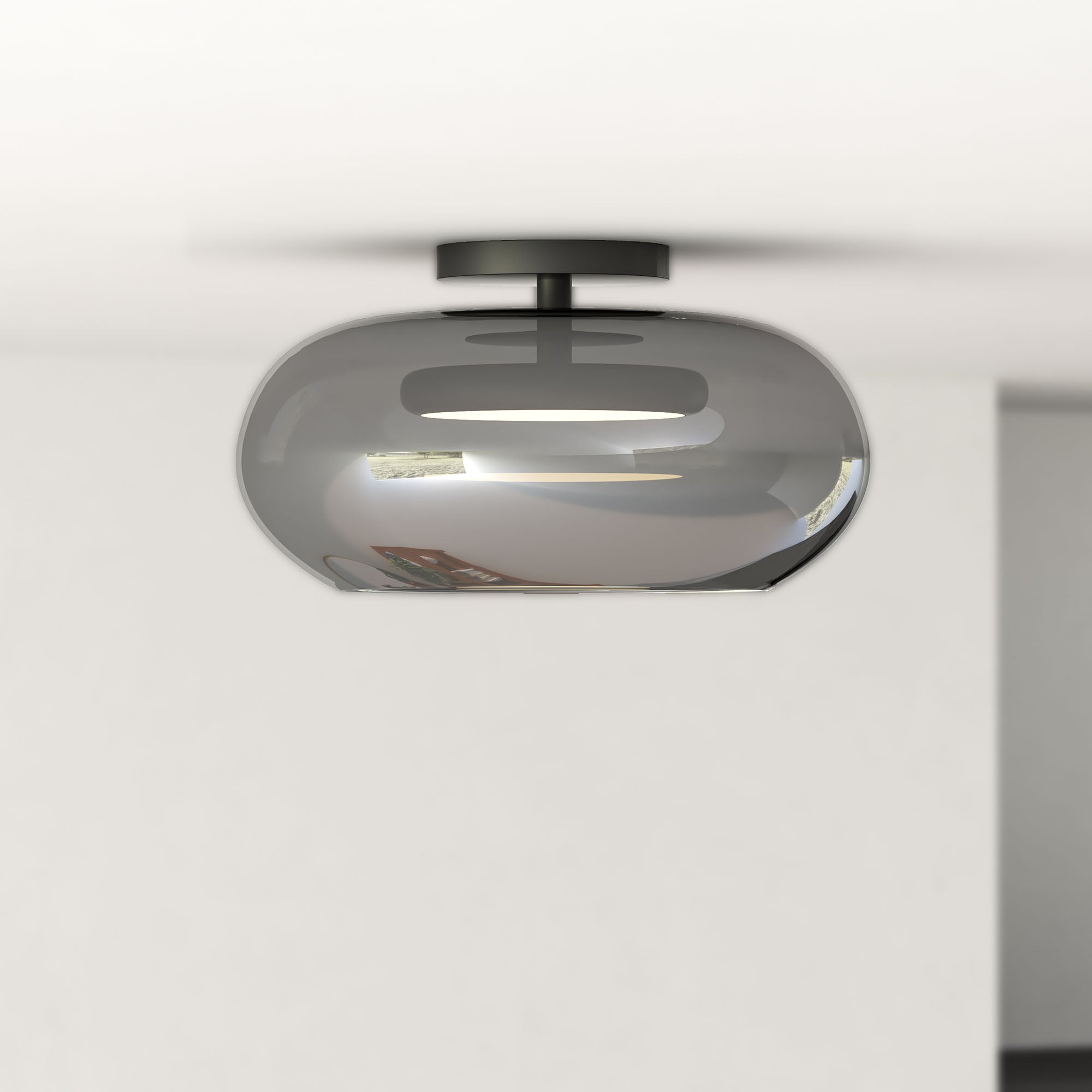 Trinity 14-in Aluminum Semi-Flush Mount