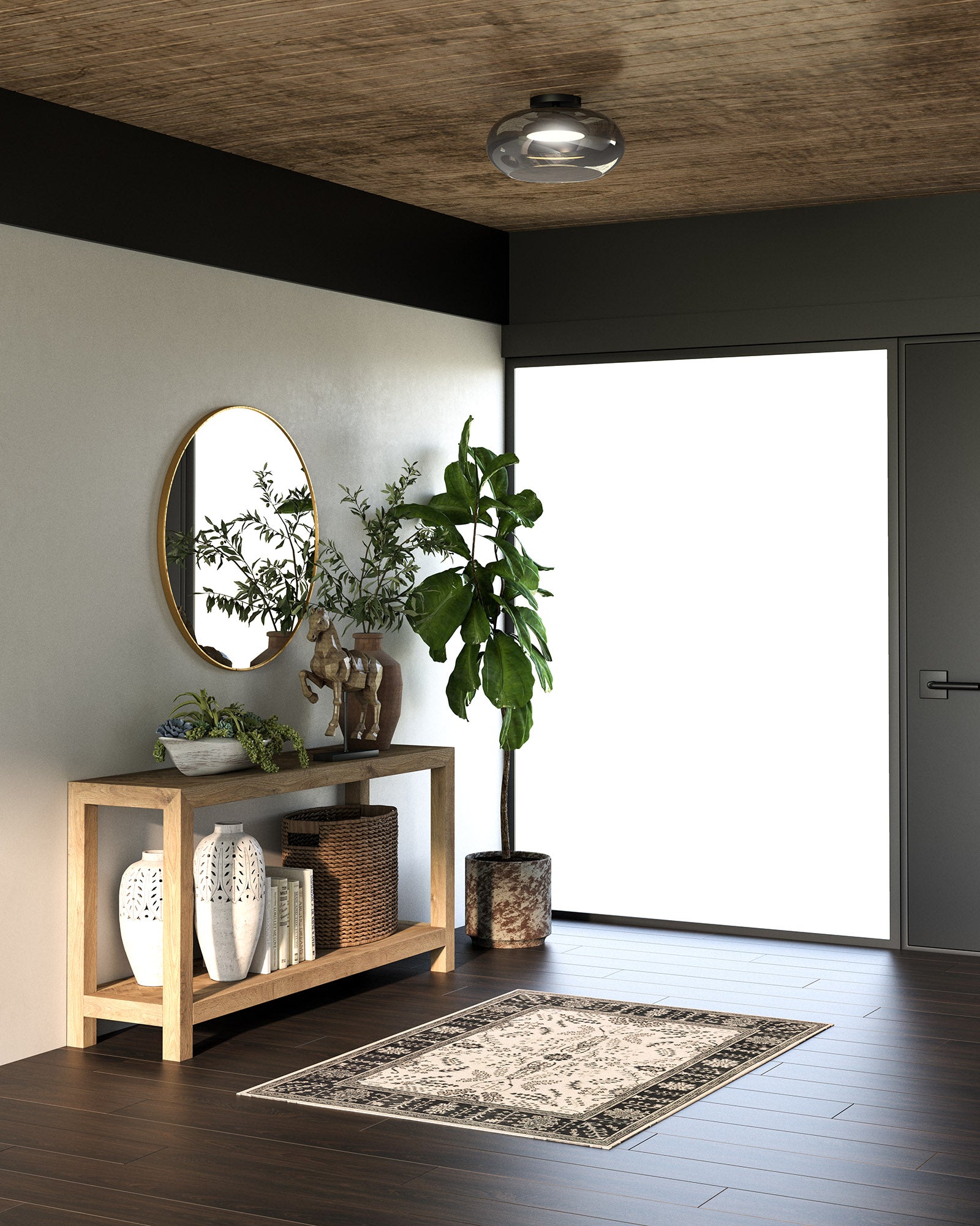Trinity 14-in Aluminum Semi-Flush Mount