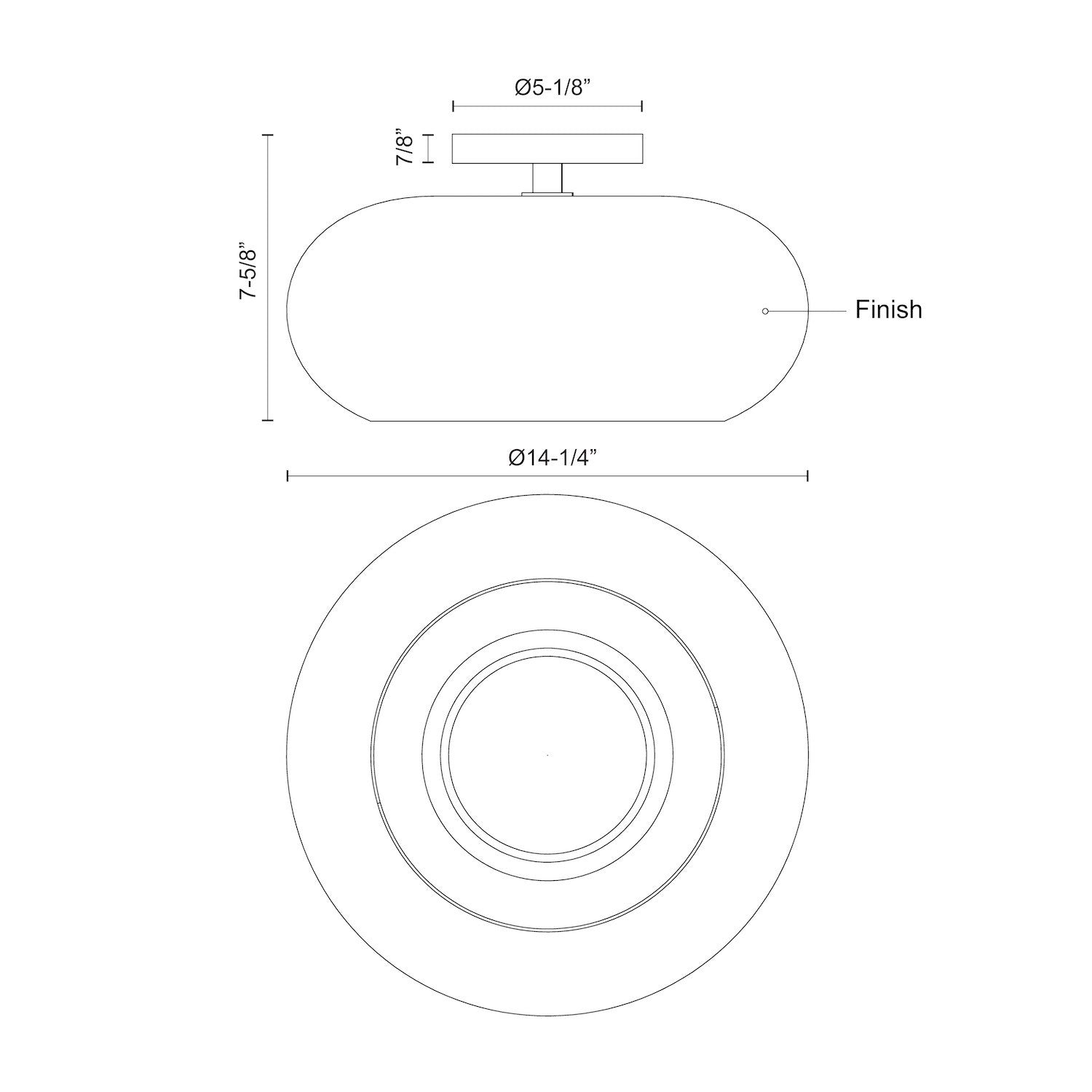 Trinity 14-in Aluminum Semi-Flush Mount