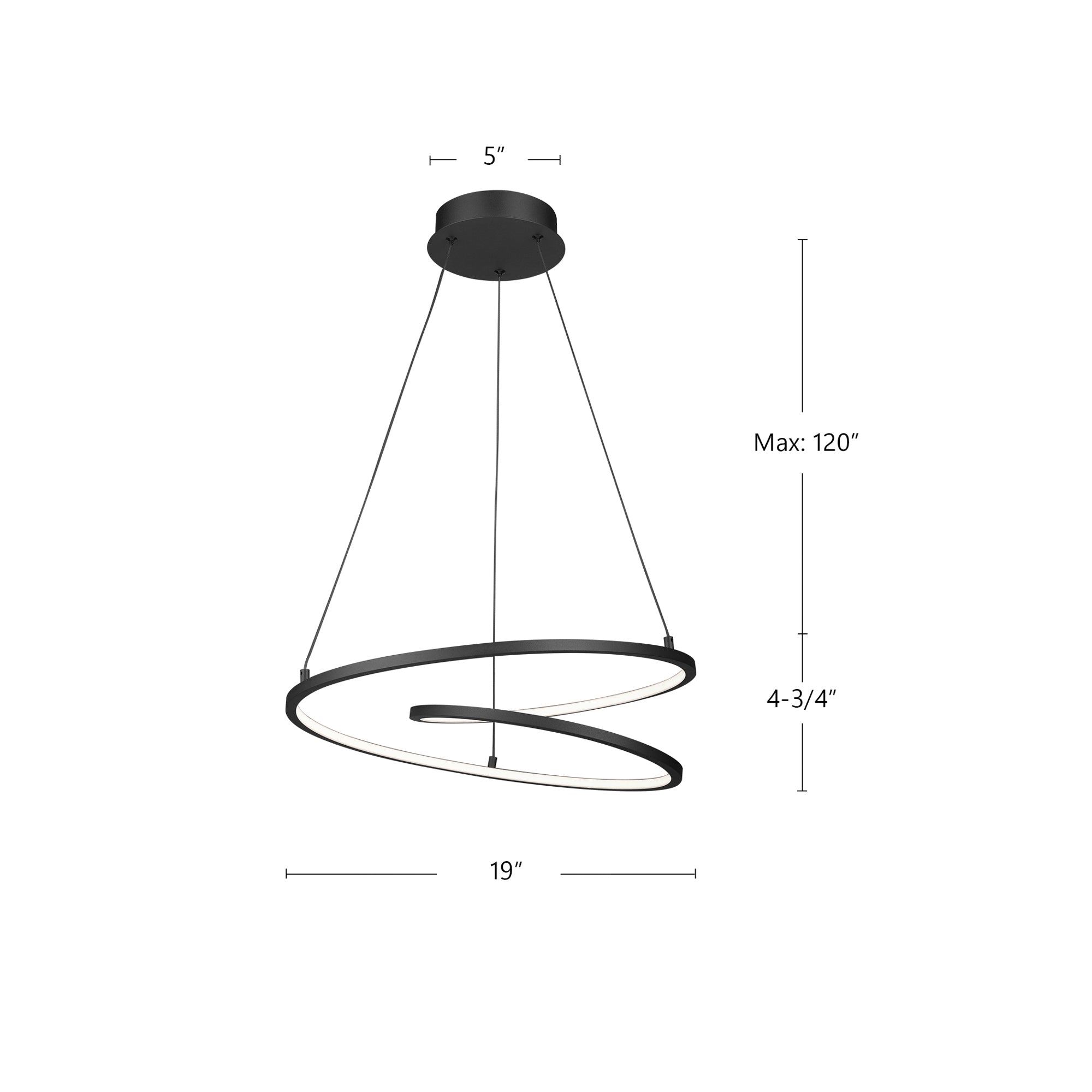 Twist 19-in Aluminum Pendant