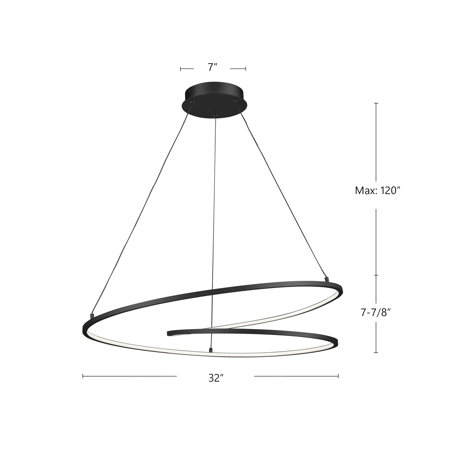 Twist 32-in Aluminum Pendant