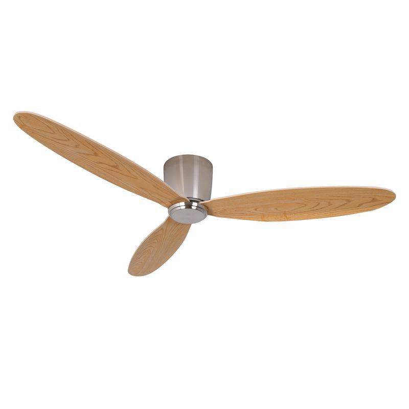 52 Inch DC Chrome Fan in Brushed Chrome with Teak Blades