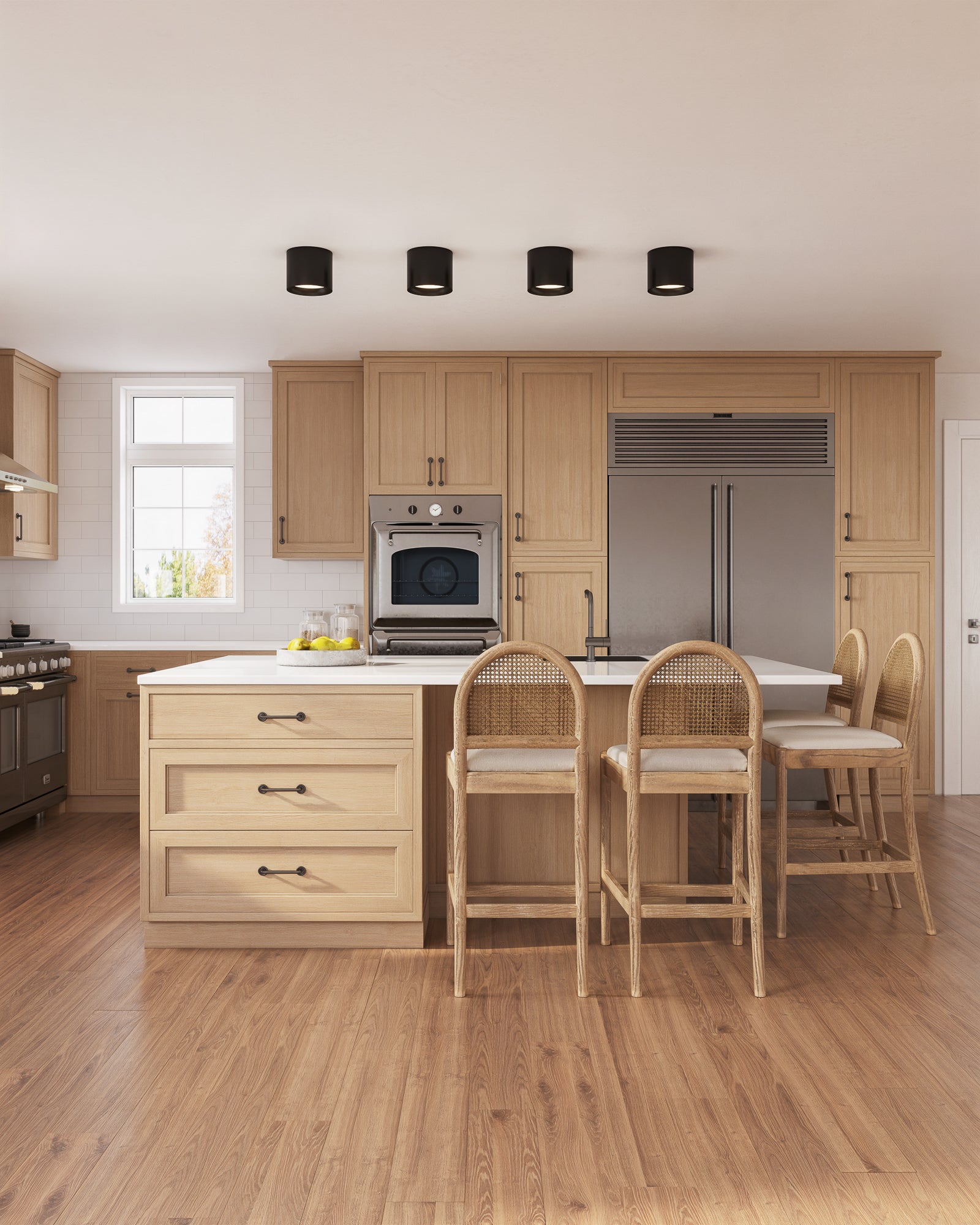 Uma 7-in Steel Semi-Flush Mount