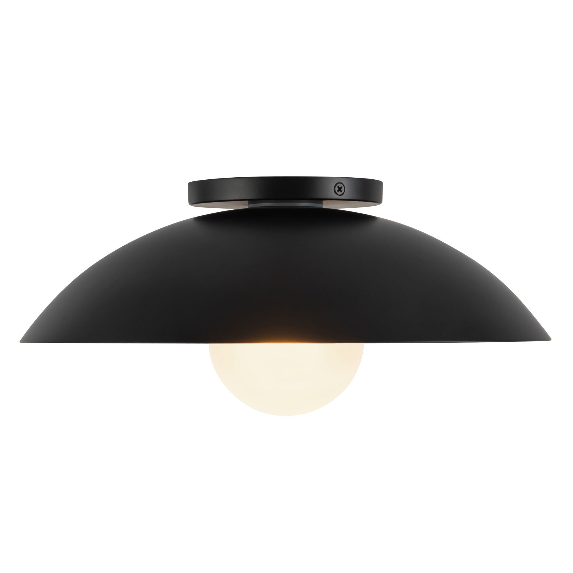 Umbra 14-in Steel Semi-Flush Mount with Matte Opal Glass Difusser