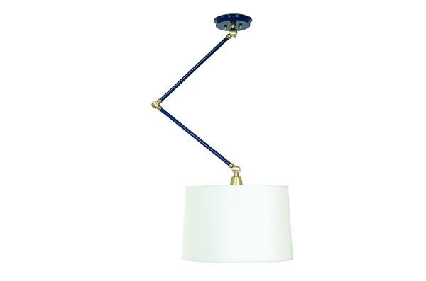 14-inch Uptown Navy Blue Satin Brass Pendant Light