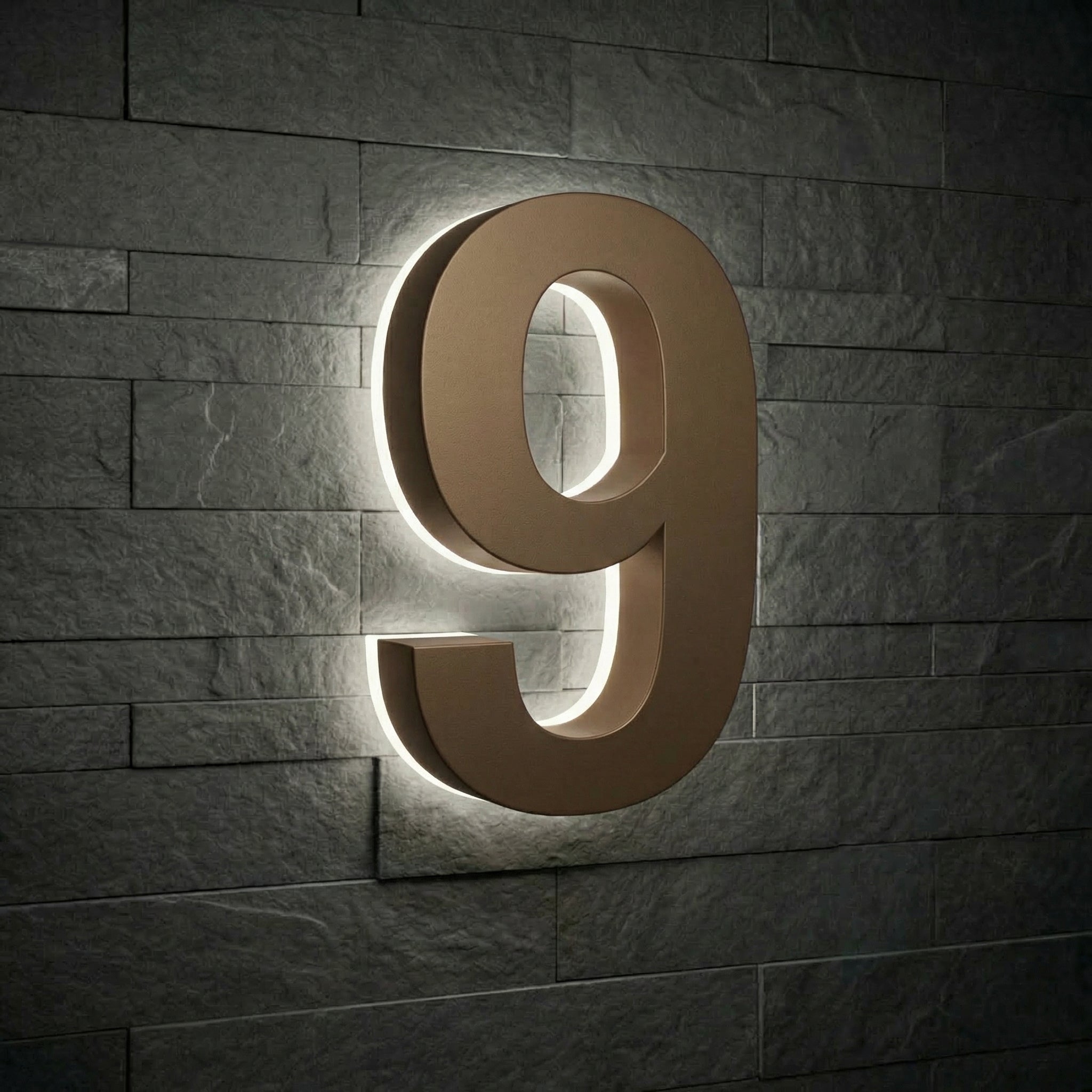 7 inch backlit house numbers - 5000k ABS Polymer - Waterproof