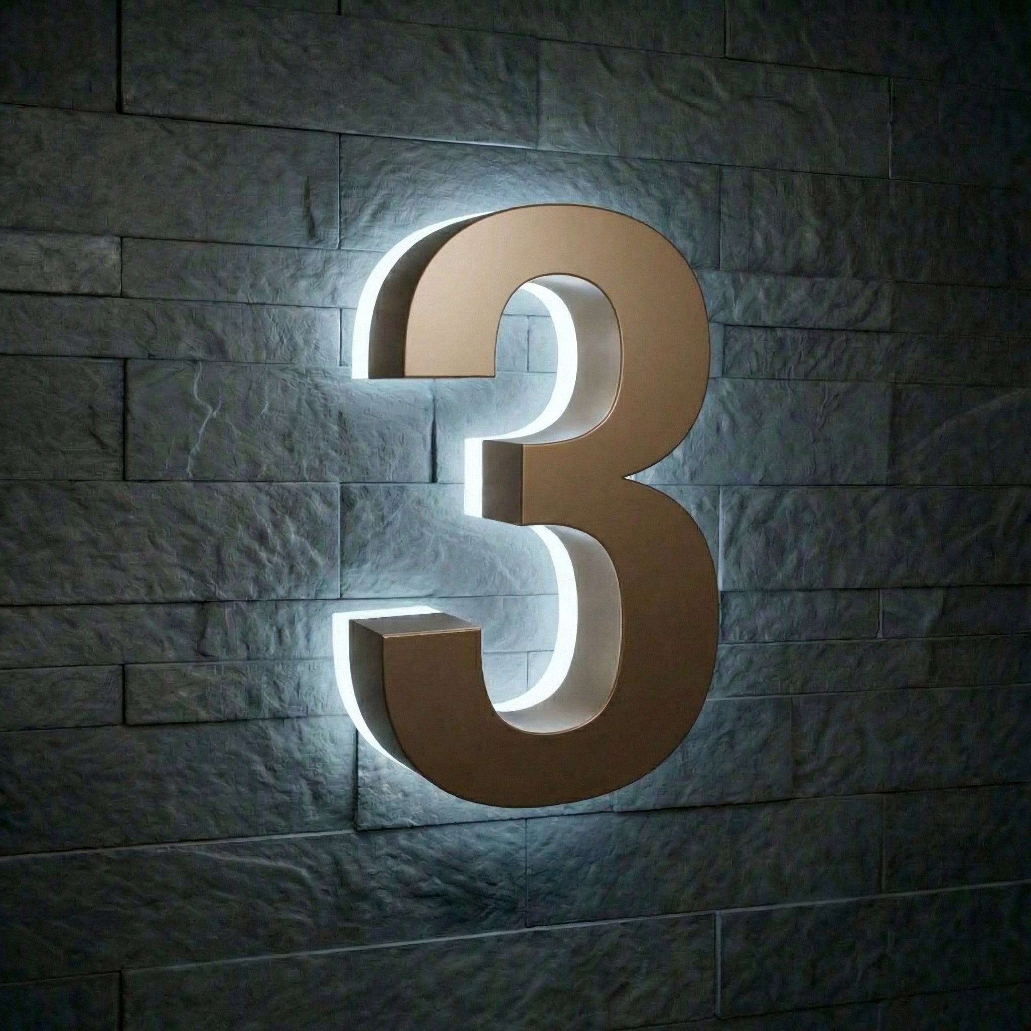 Modern Stainless Steel Illuminated House Numbers shop Backlit Address Signs