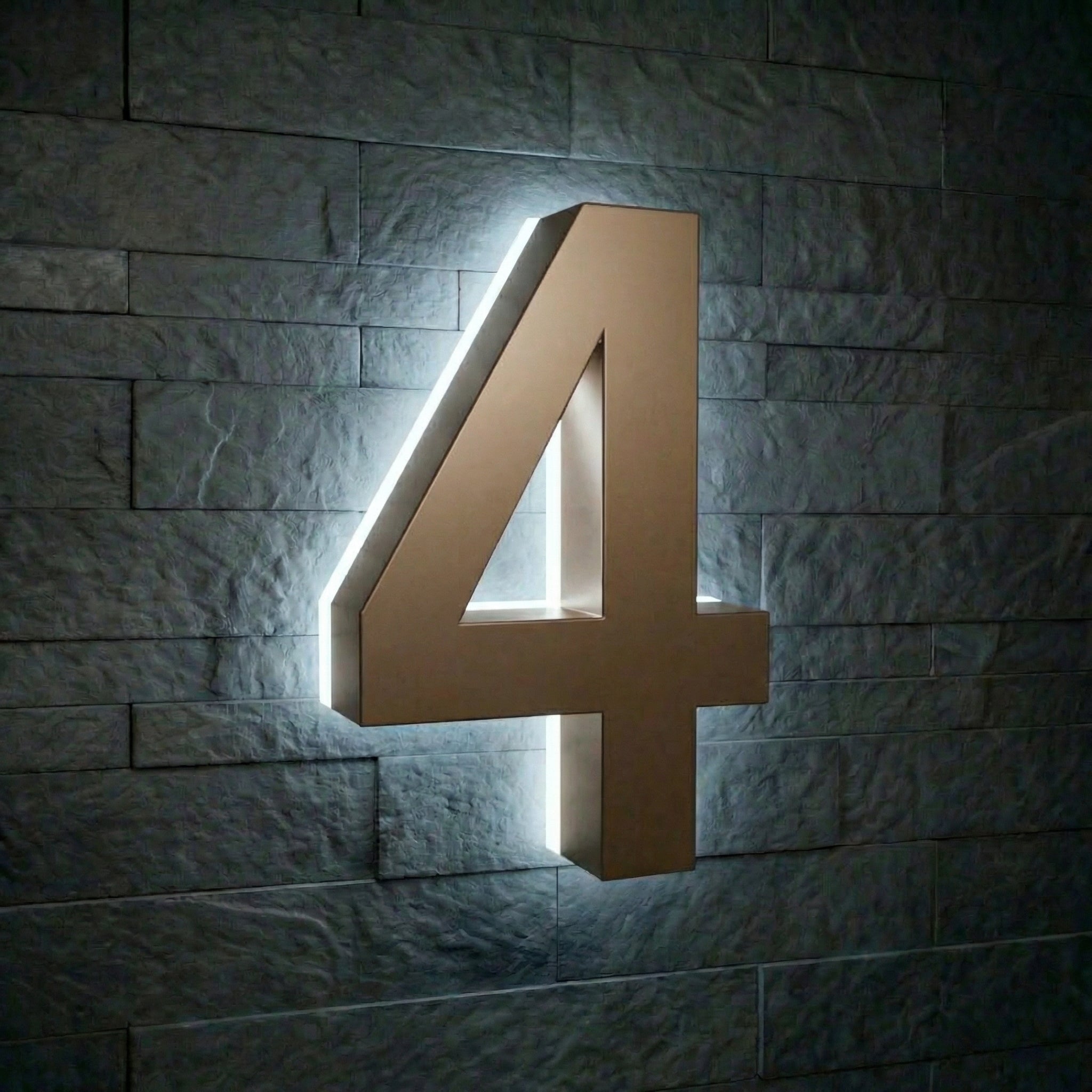 Modern Stainless Steel Illuminated House Numbers shop Backlit Address Signs