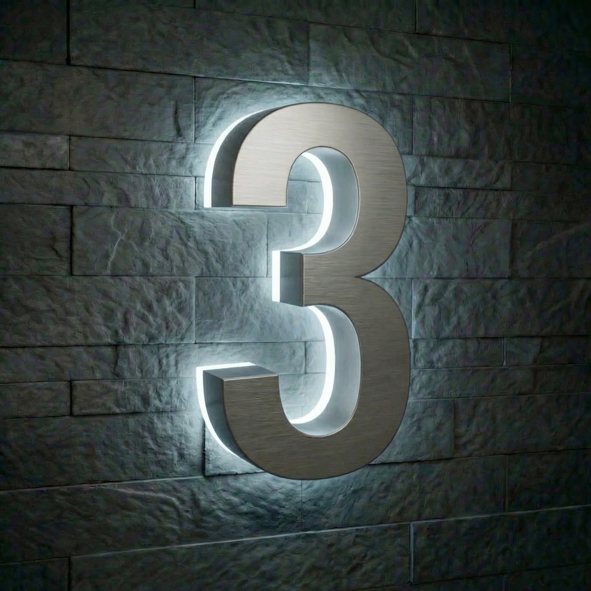 Modern Stainless Steel Illuminated House Numbers shop Backlit Address Signs
