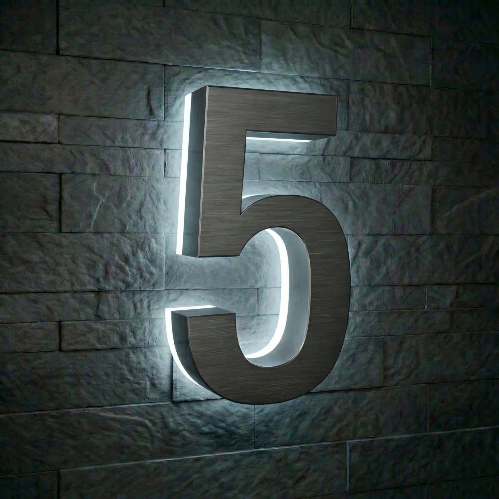 Modern Stainless Steel Illuminated House Numbers shop Backlit Address Signs