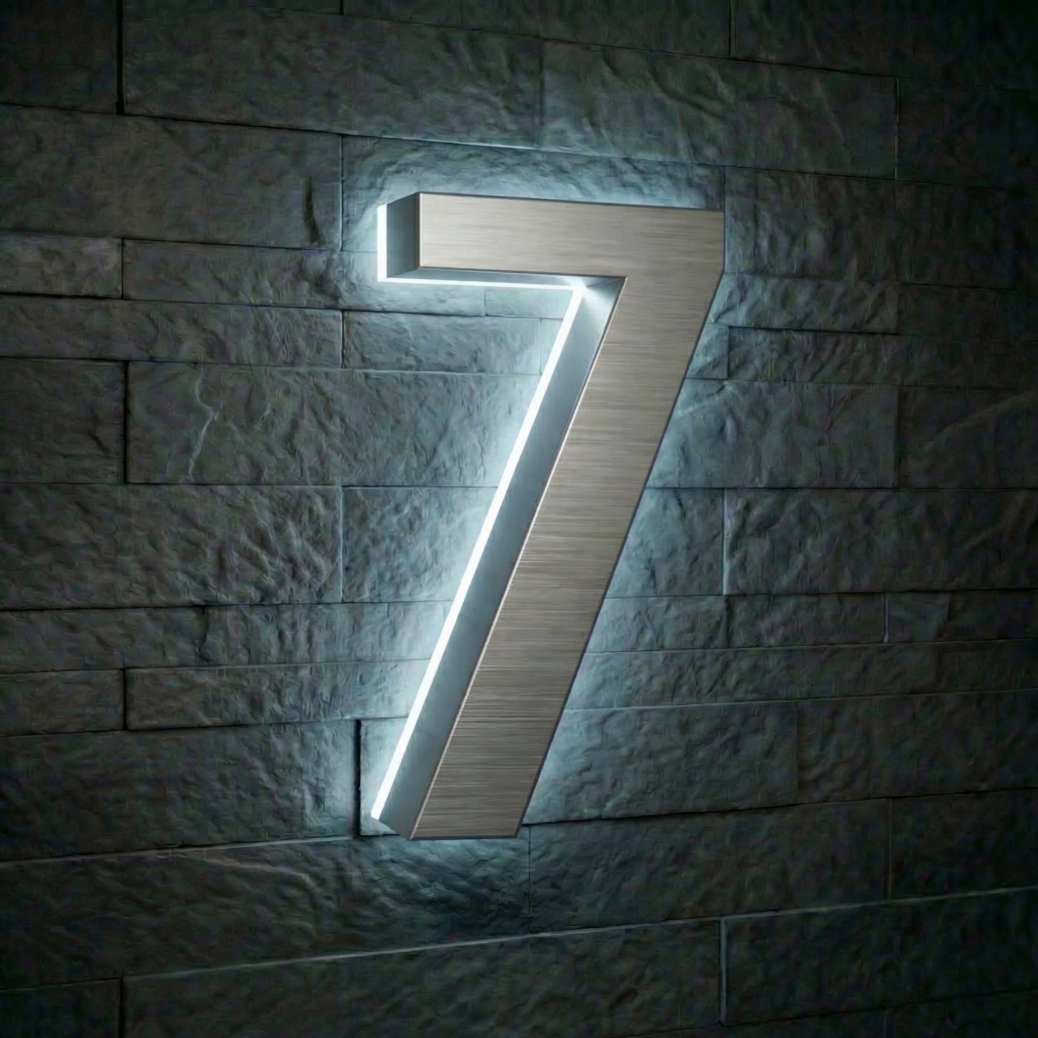 Modern Stainless Steel Illuminated House Numbers shop Backlit Address Signs