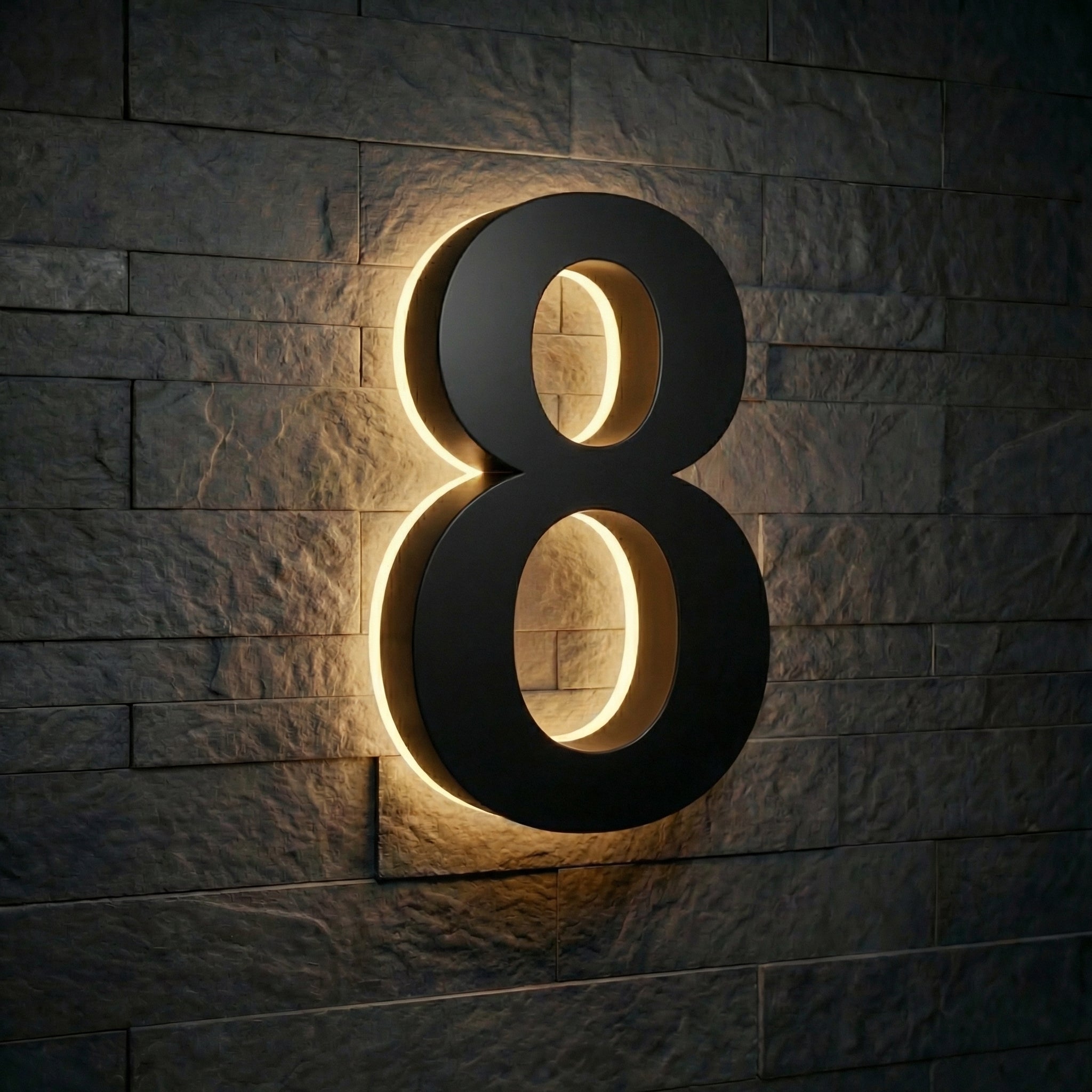 Illuminated Address Numbers - ABS Polymer - 2700K