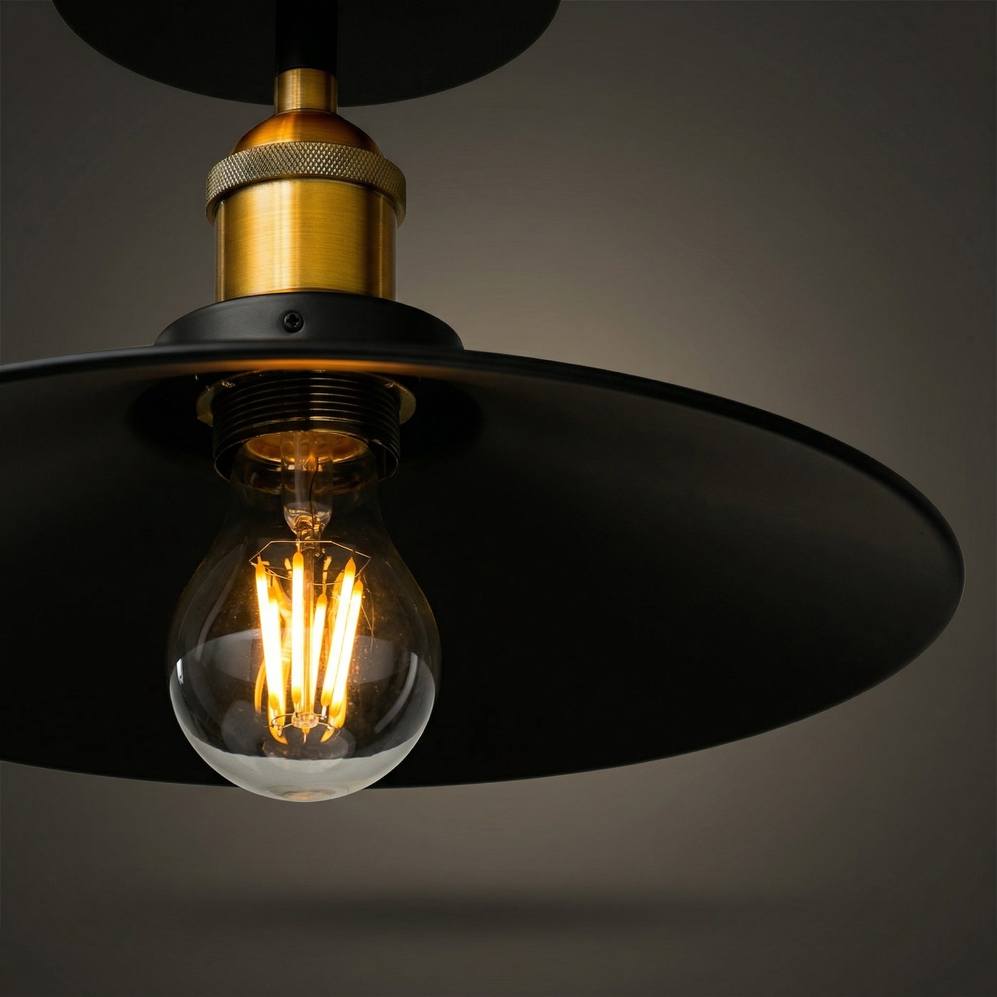 Brave 1 Light Black Flush Mount