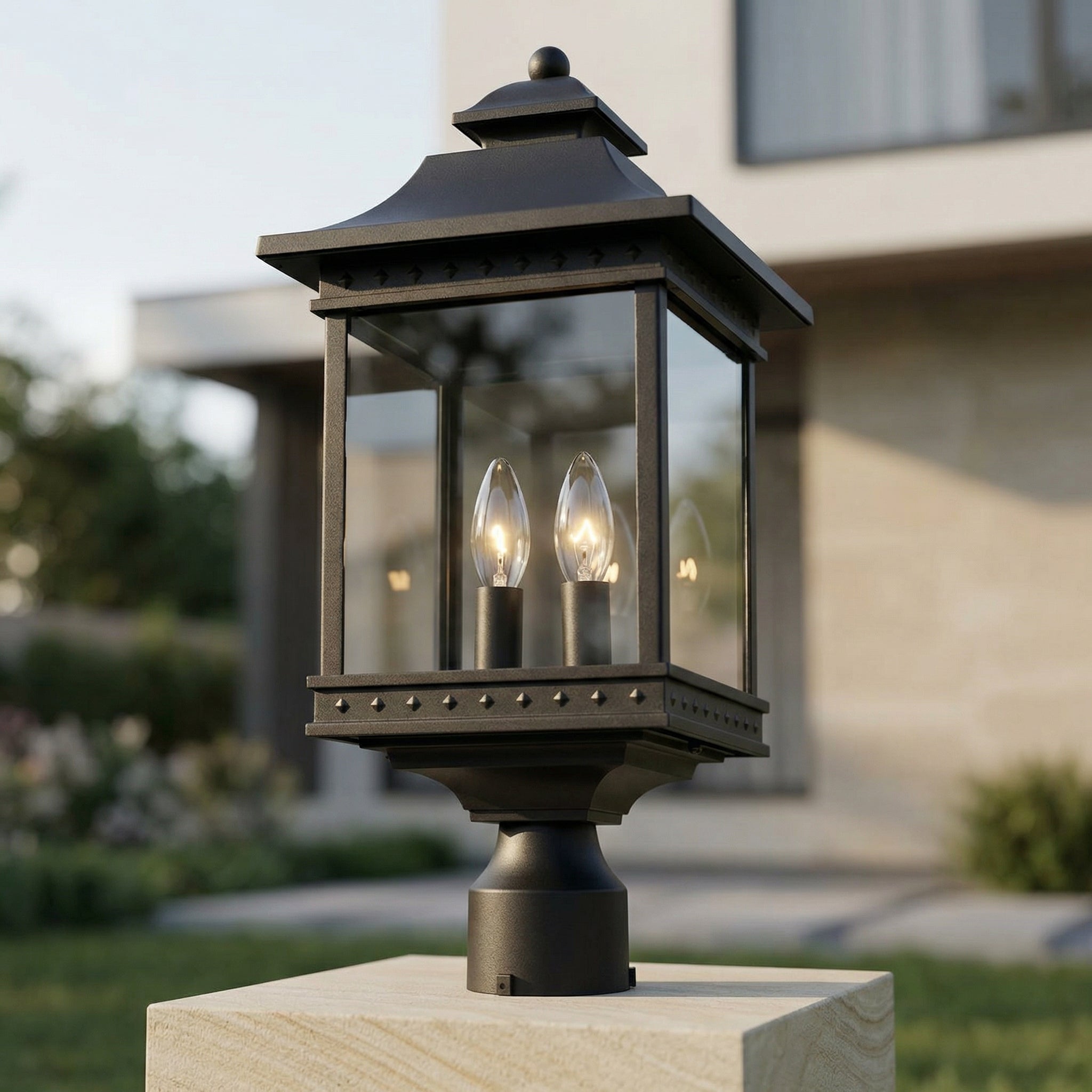 Cleveland 2 Light Black Outdoor Lantern Head