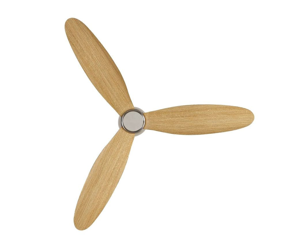 52 Inch DC Chrome Fan in Brushed Chrome with Teak Blades