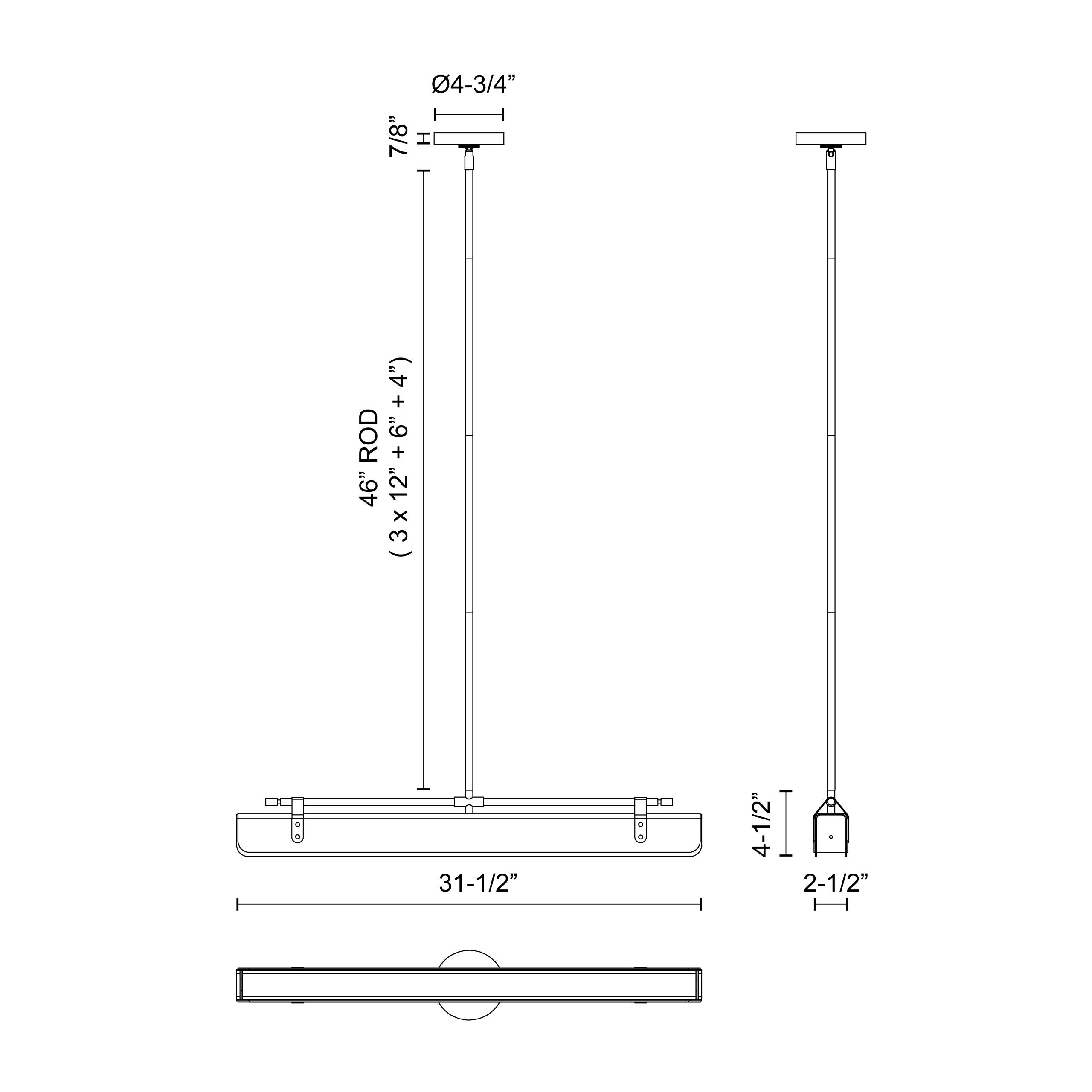 Valise 31-in Steel Pendant