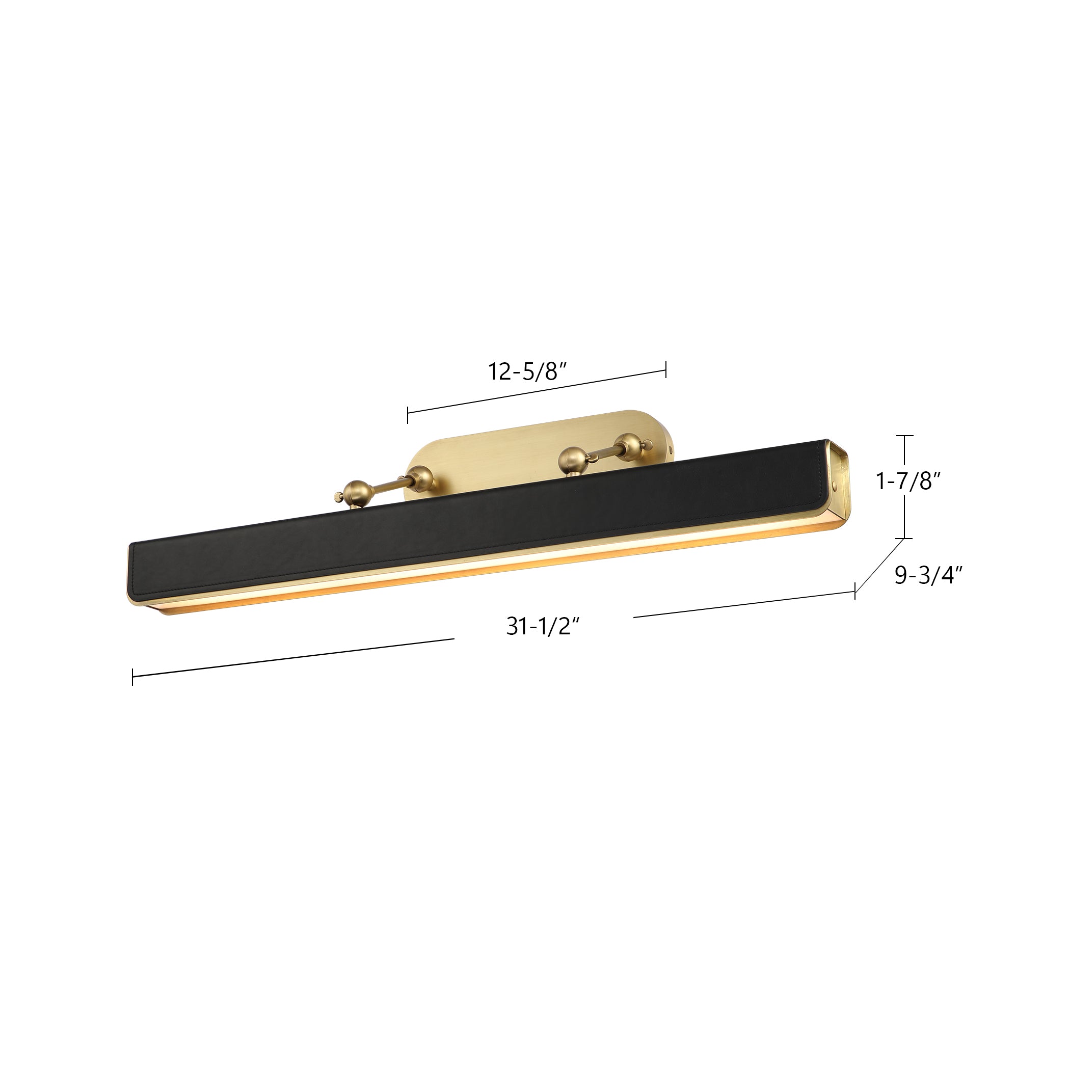 Valise Picture 32-in Steel Brass Leather Picture Light