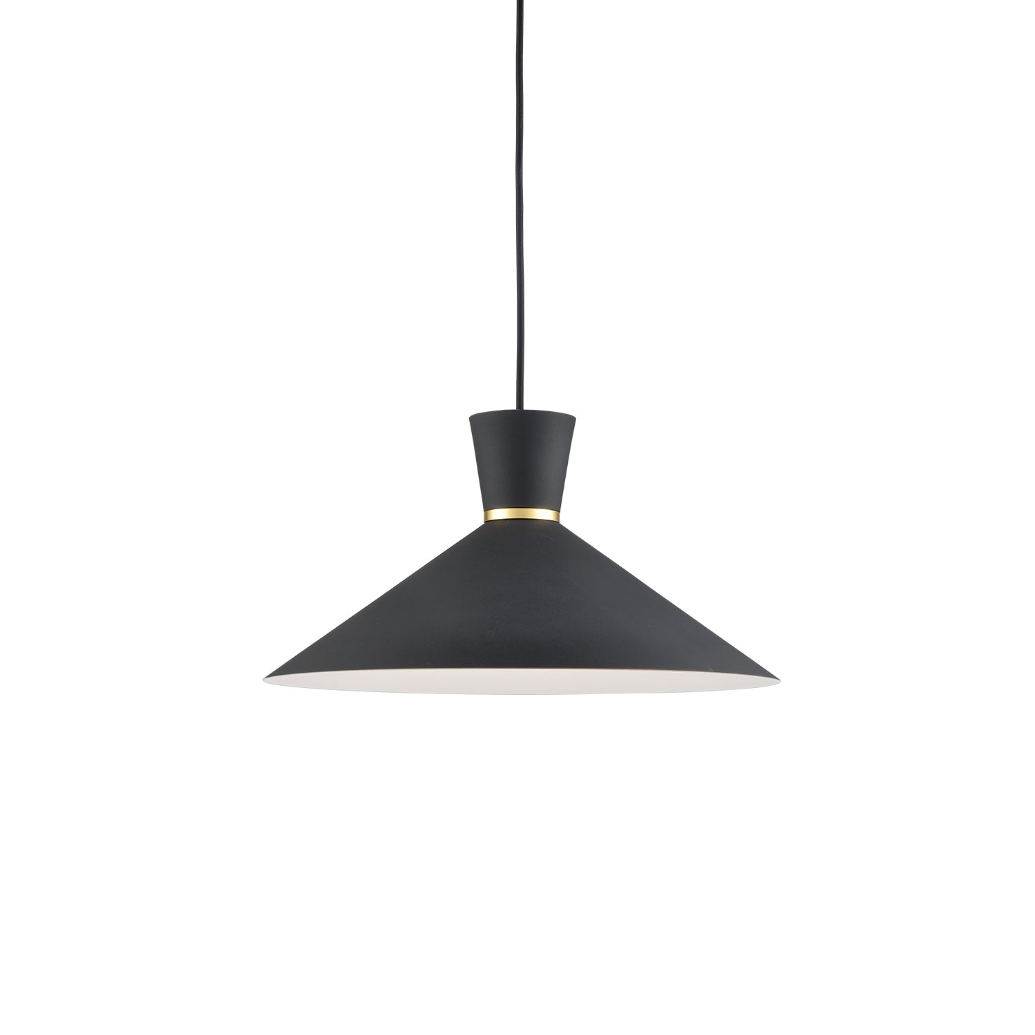 Vanderbilt 16-in Gold-Accented Aluminum Dome Pendant