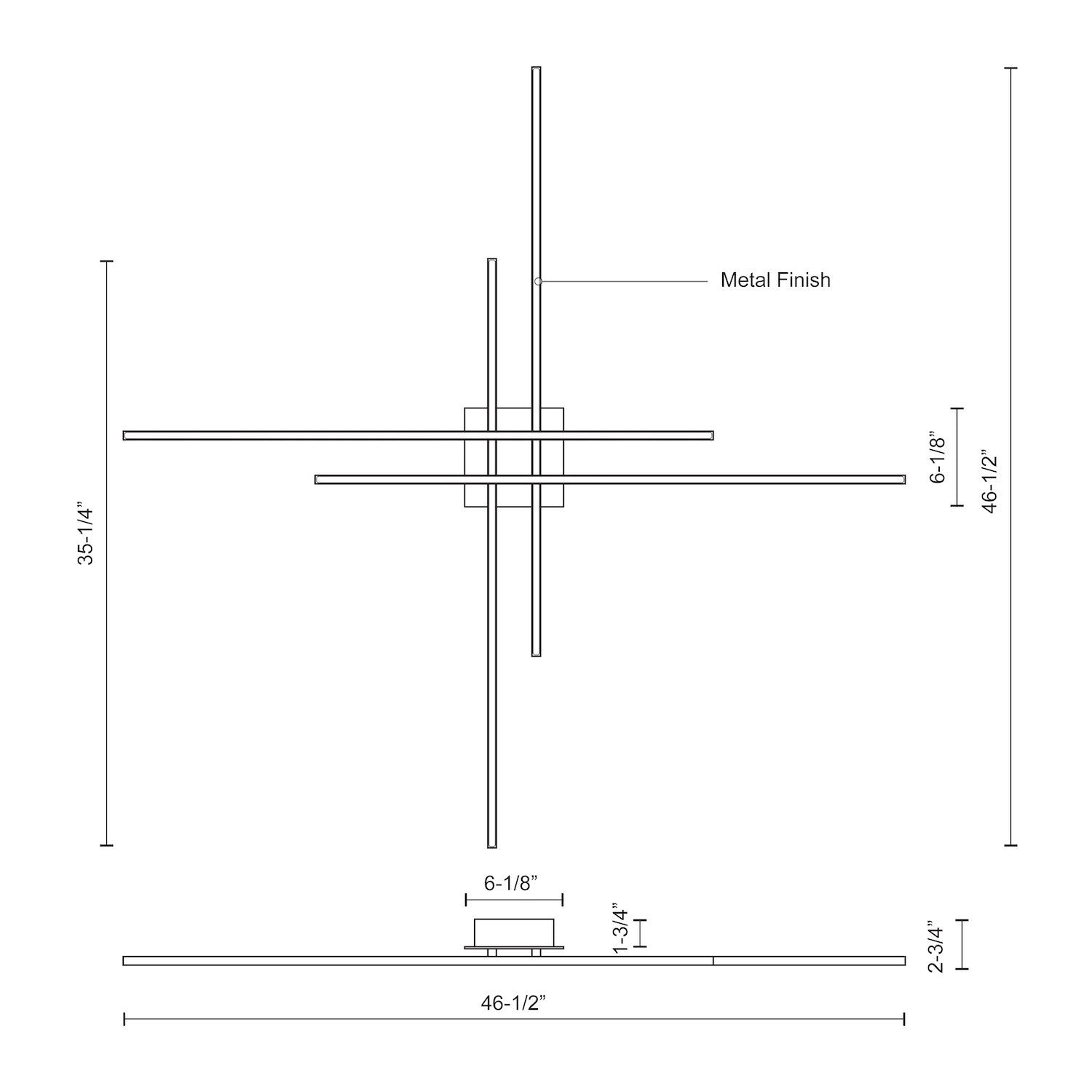 Vega Minor 47-in Aluminum Flush Mount
