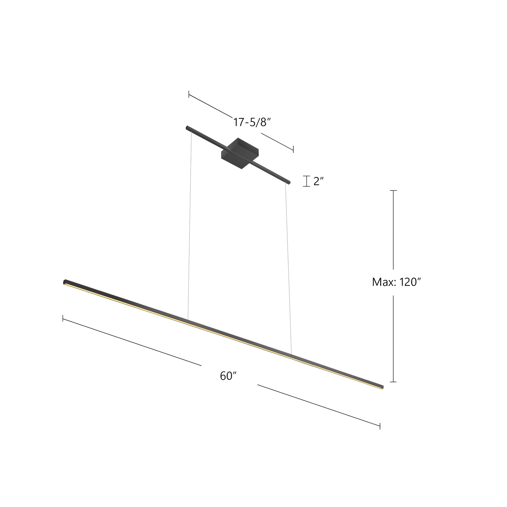 Vega Minor 60-in Aluminum Linear Pendant