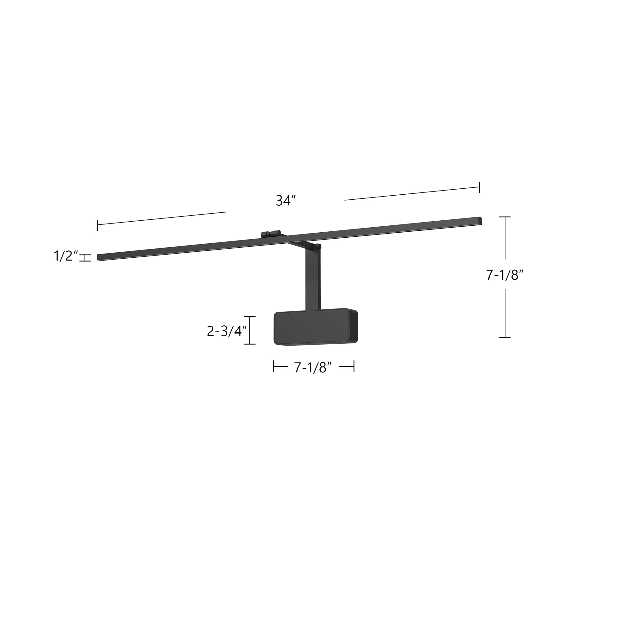 Vega Minor Picture 34-in Aluminum Acrylic Picture Light