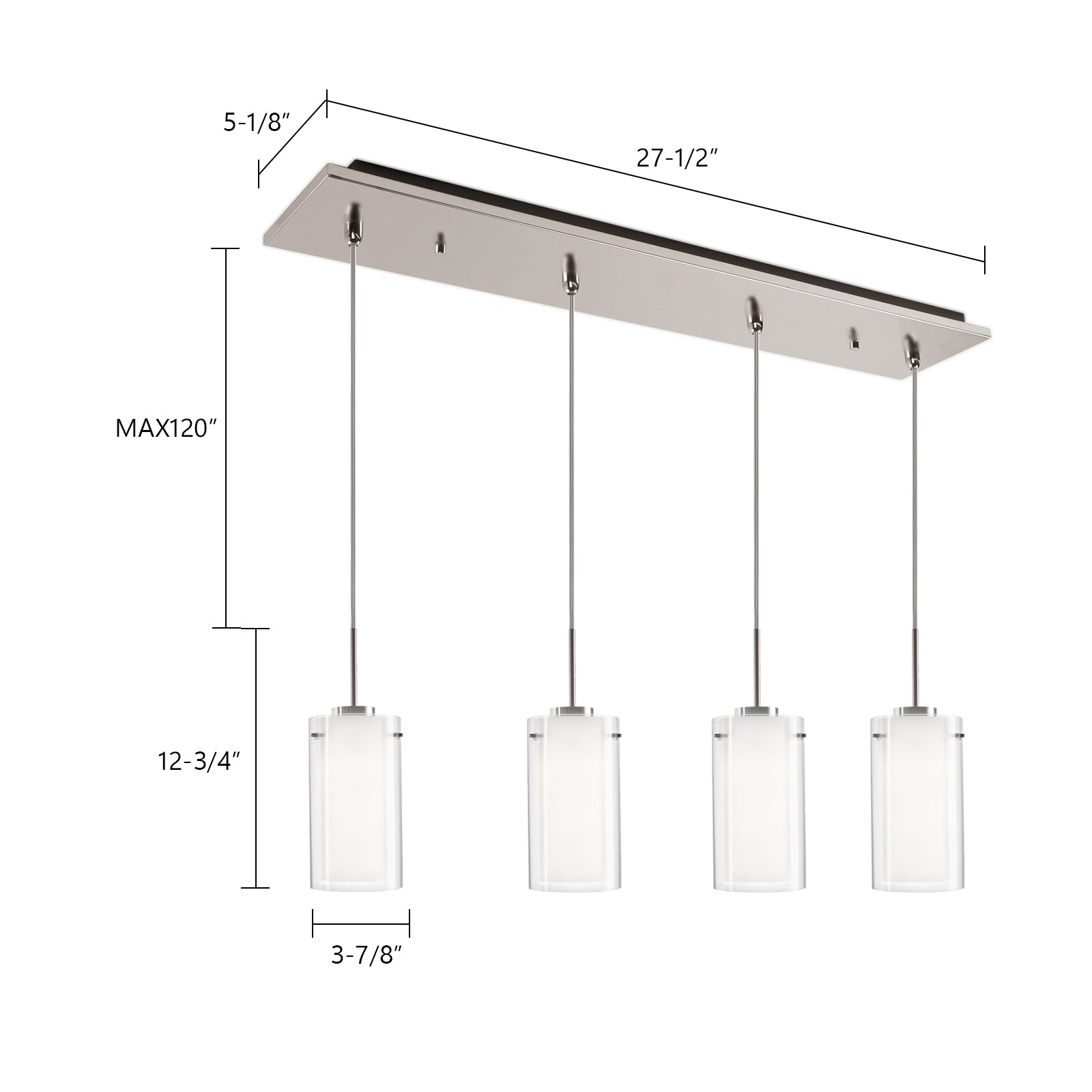 Verona 25-in 4-Light LED Multi Pendant