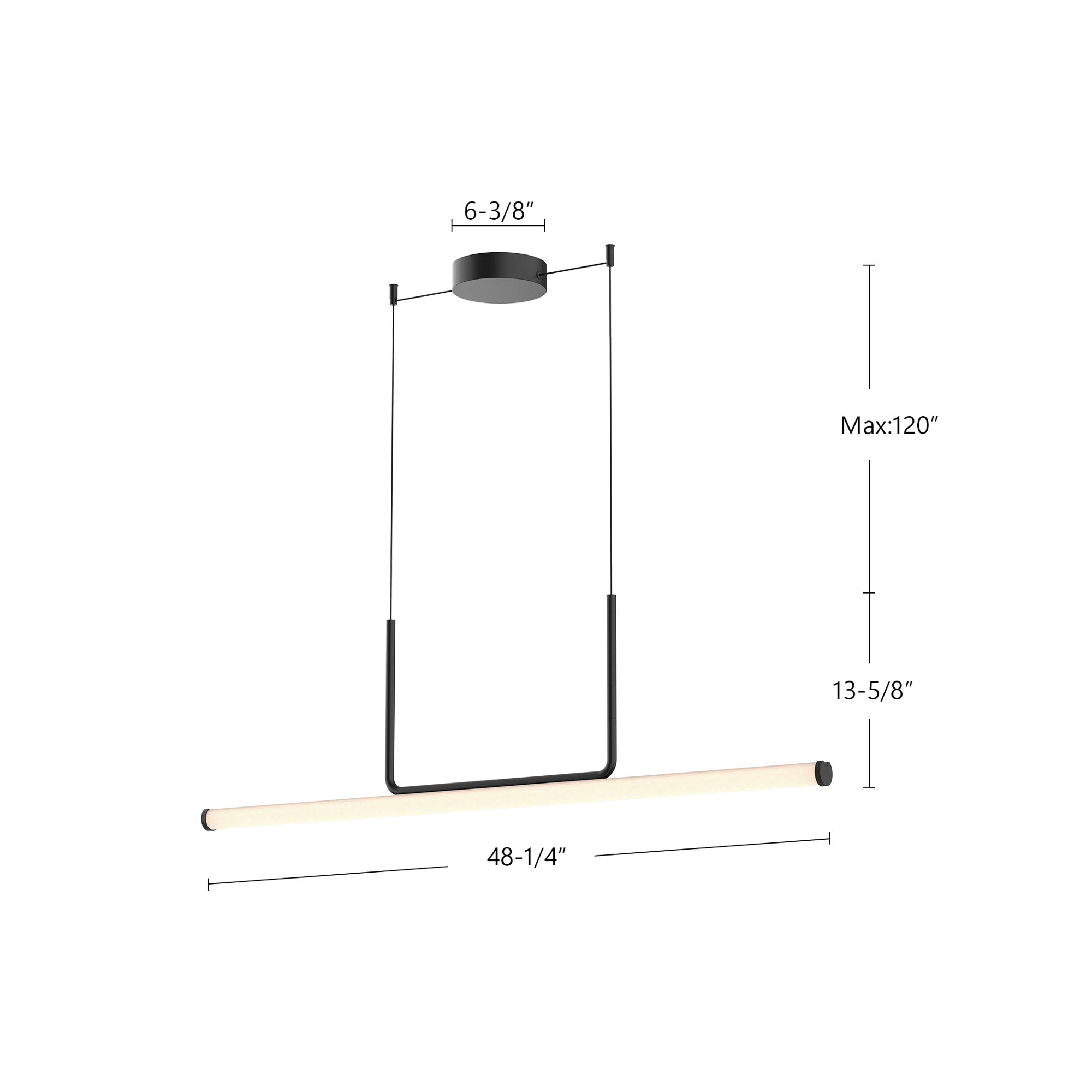 Vesper 48-in Aluminum Linear Pendant