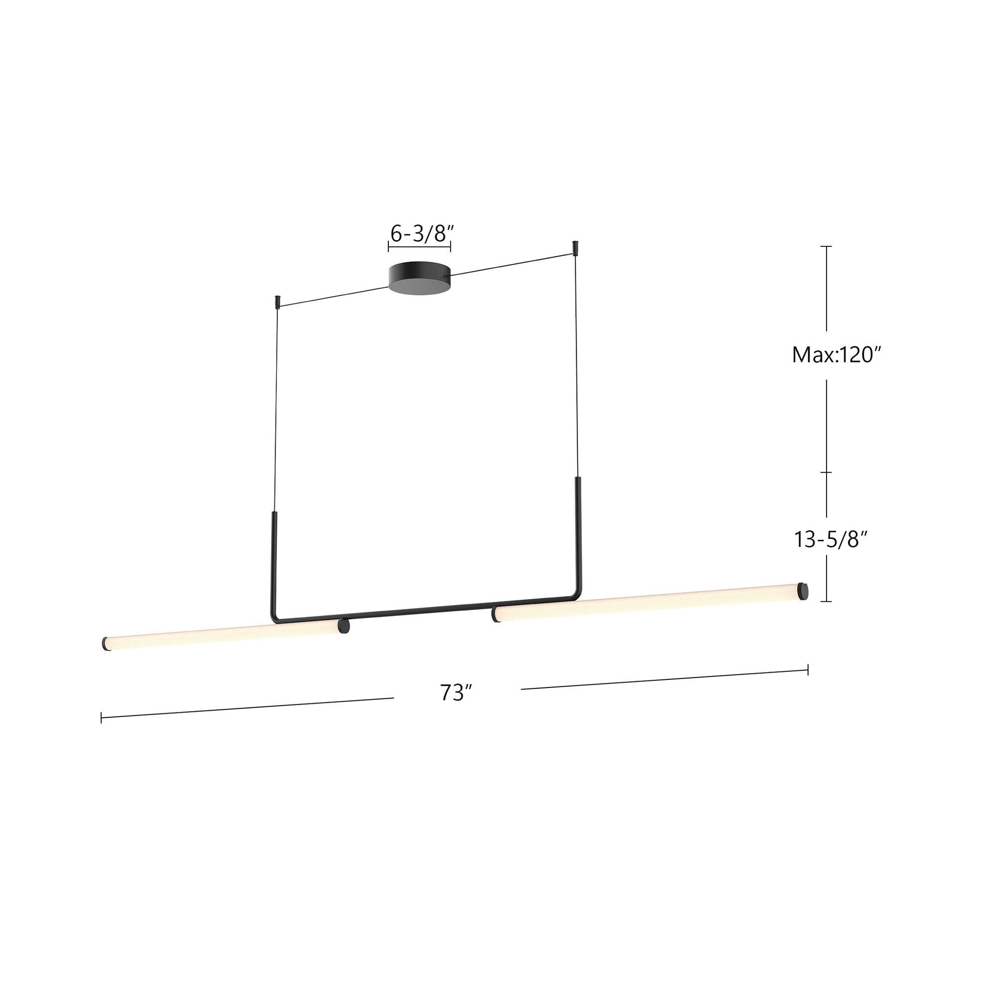 Vesper 73-in Aluminum Linear Pendant
