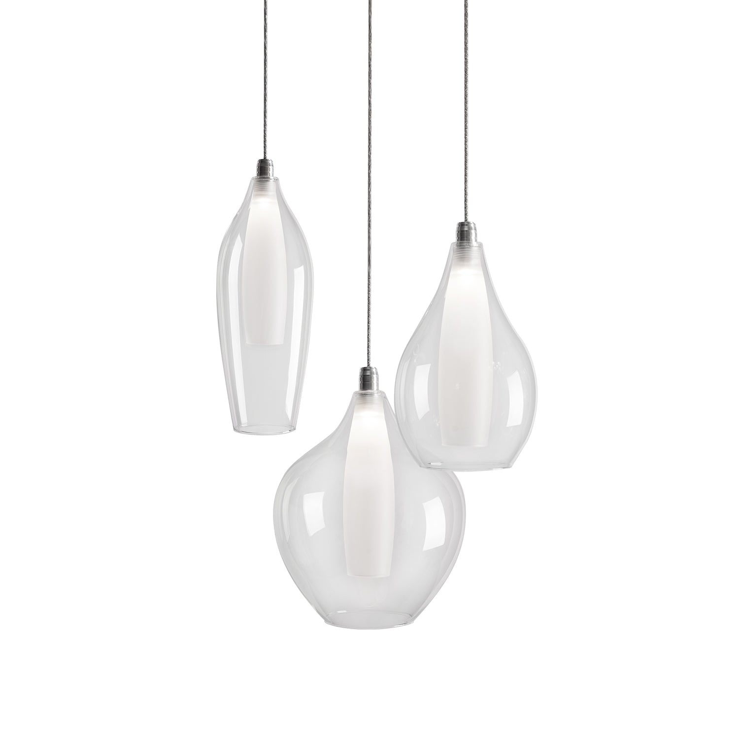 Victoria 3 Head Aluminum Multi Pendant