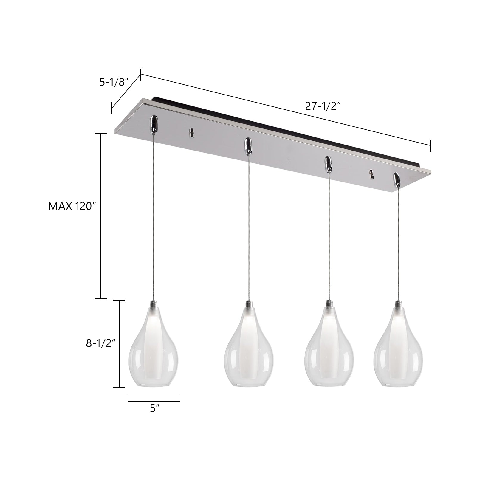 Victoria 25-in 4-Light LED Multi Pendant
