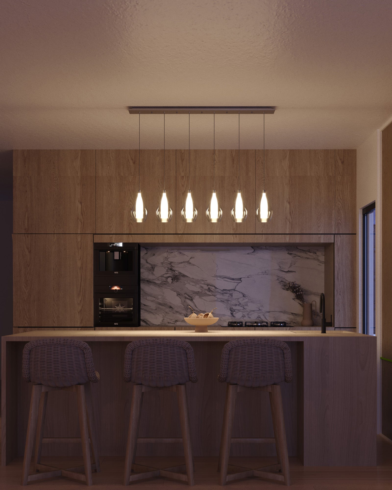 Victoria 42-in 6-Light Dimmable LED Multi Pendant
