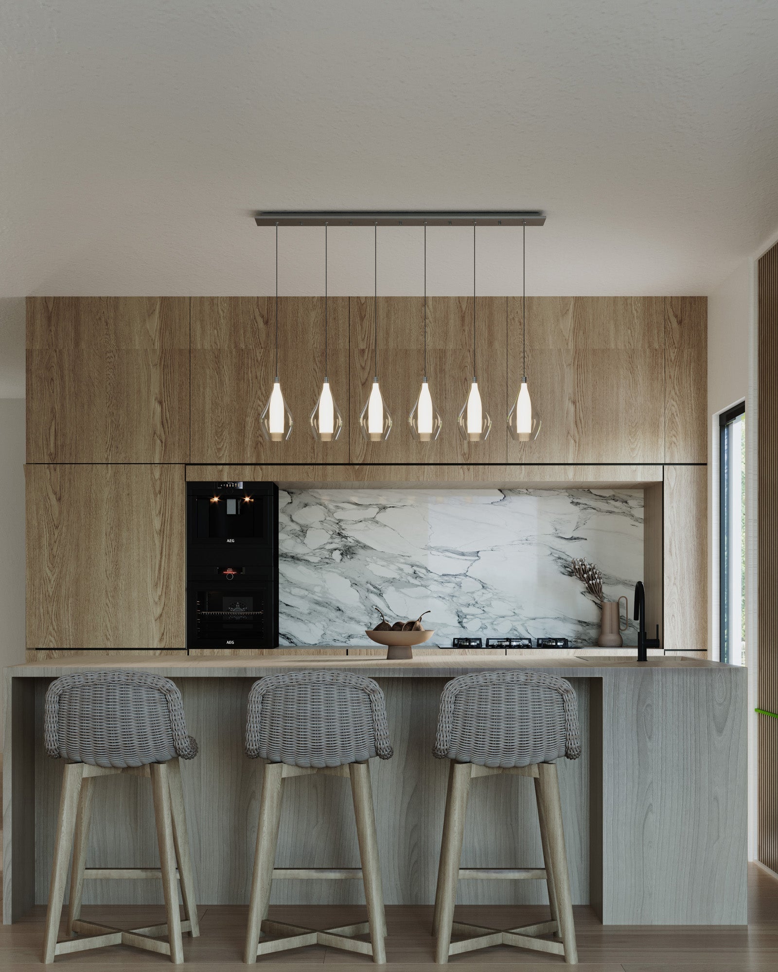 Victoria 42-in 6-Light Dimmable LED Multi Pendant