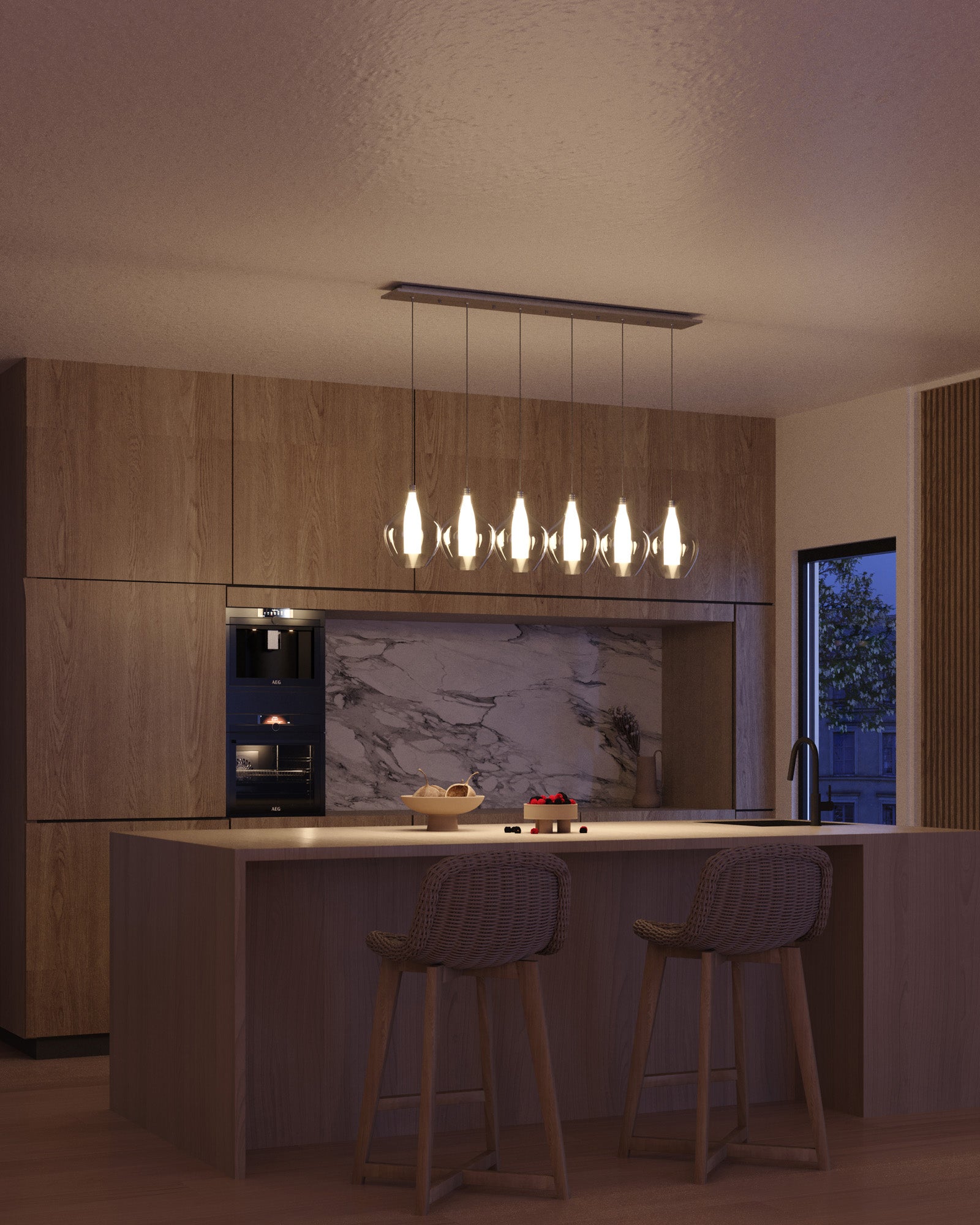 Victoria 43-in Aluminum Multi Pendant