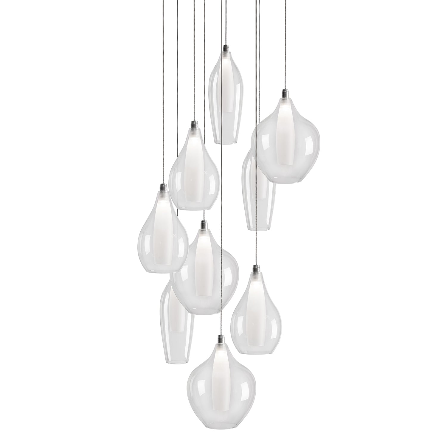 Victoria 9 Head Aluminum Multi Pendant