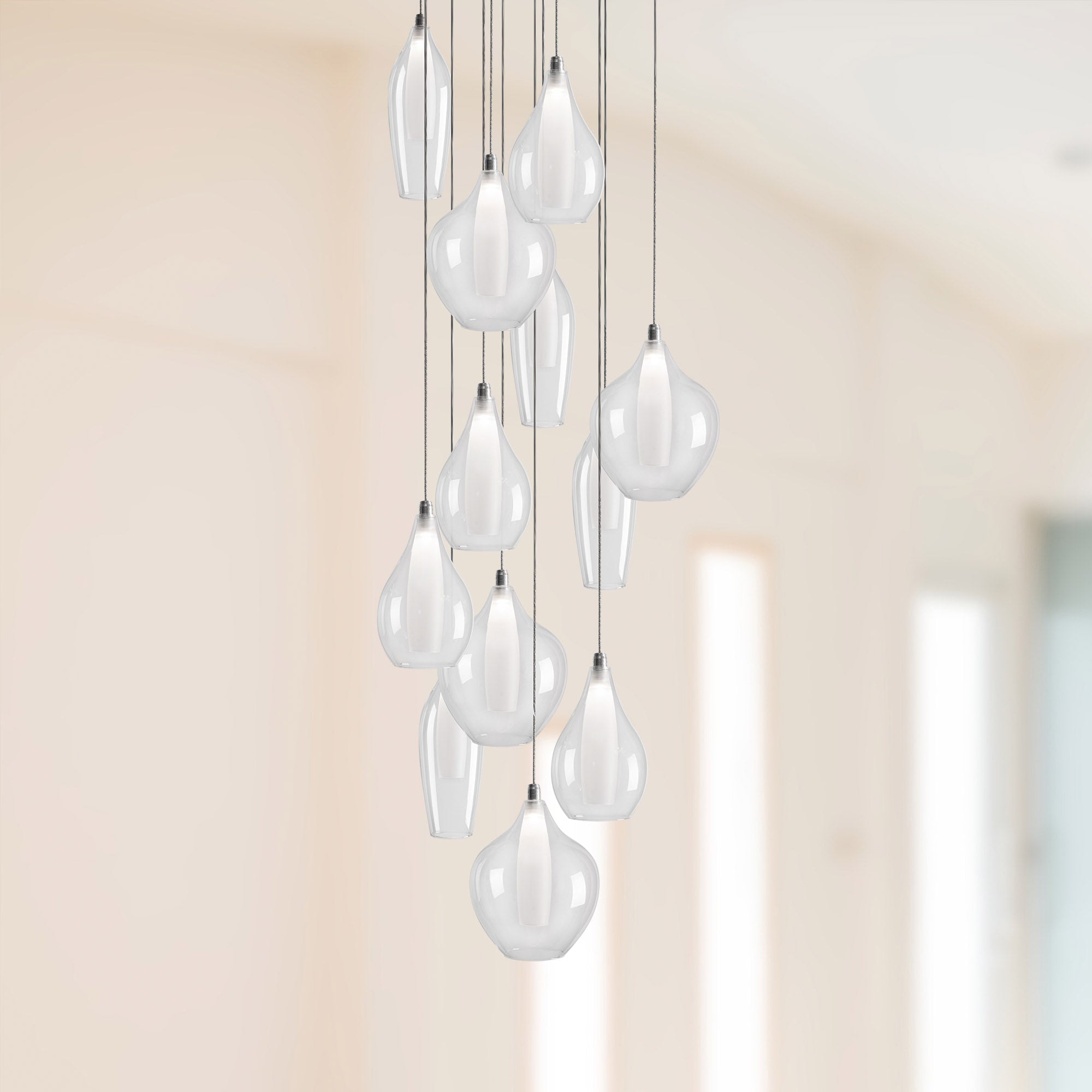 Victoria 12 Head Aluminum Multi Pendant