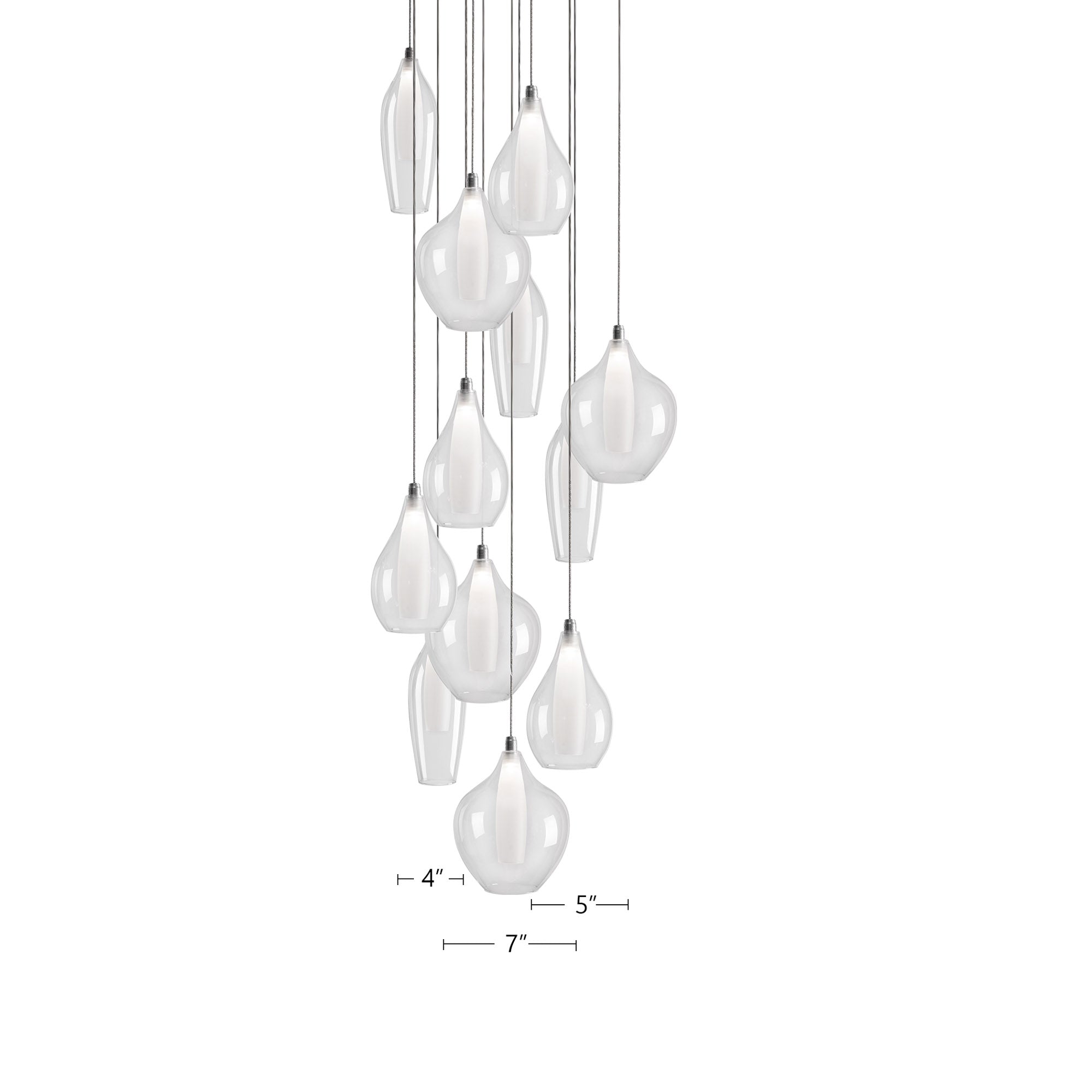 Victoria 12 Head Aluminum Multi Pendant