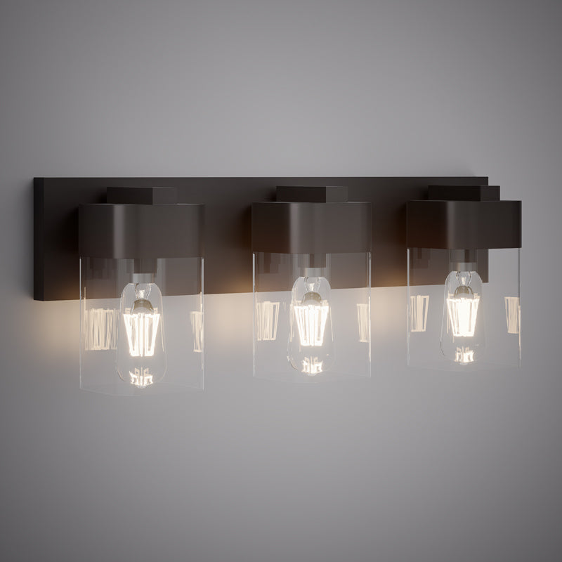3 Lights Nora 3-light wall/vanity light Matte Black Dimmable 180W