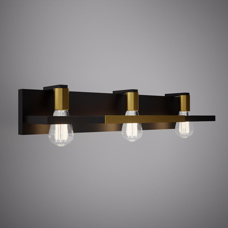 3 Lights VL1646-3AB/BK Matte Black/Aged Brass Dimmable 180W
