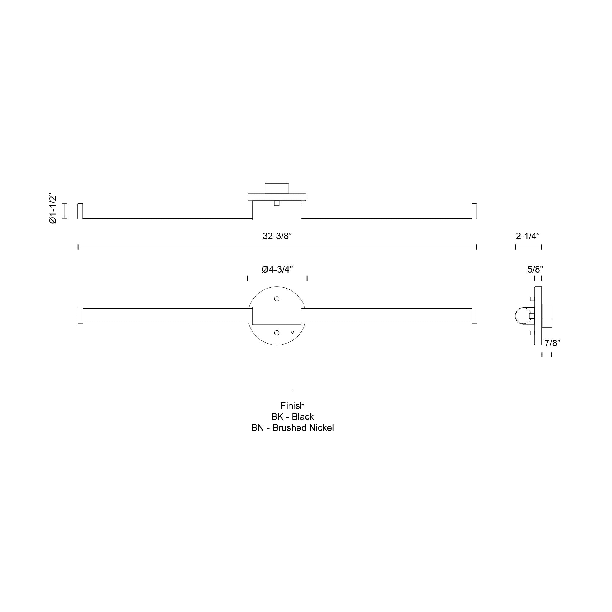 Akari 32-in Aluminum Vanity Light