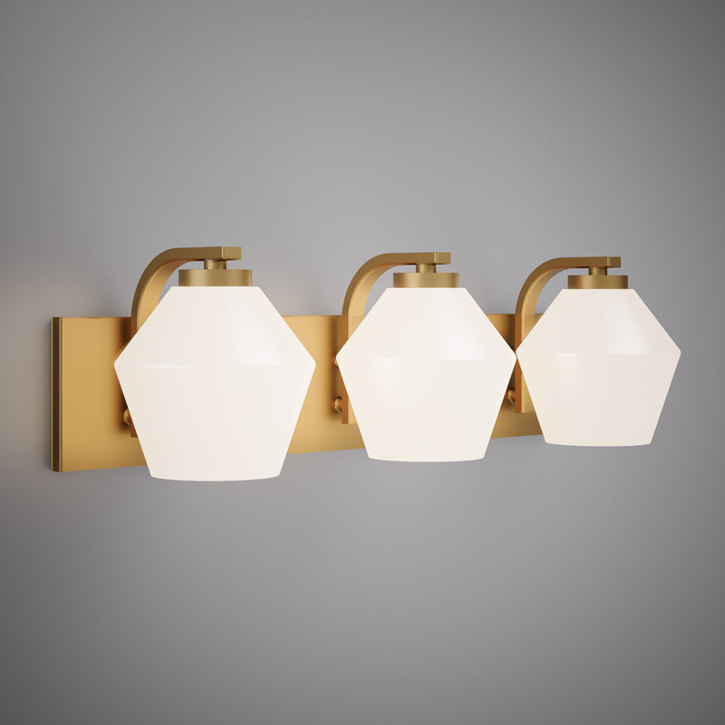 3 Lights Ella 3-Light Vanity Light Aged Brass Dimmable 180W