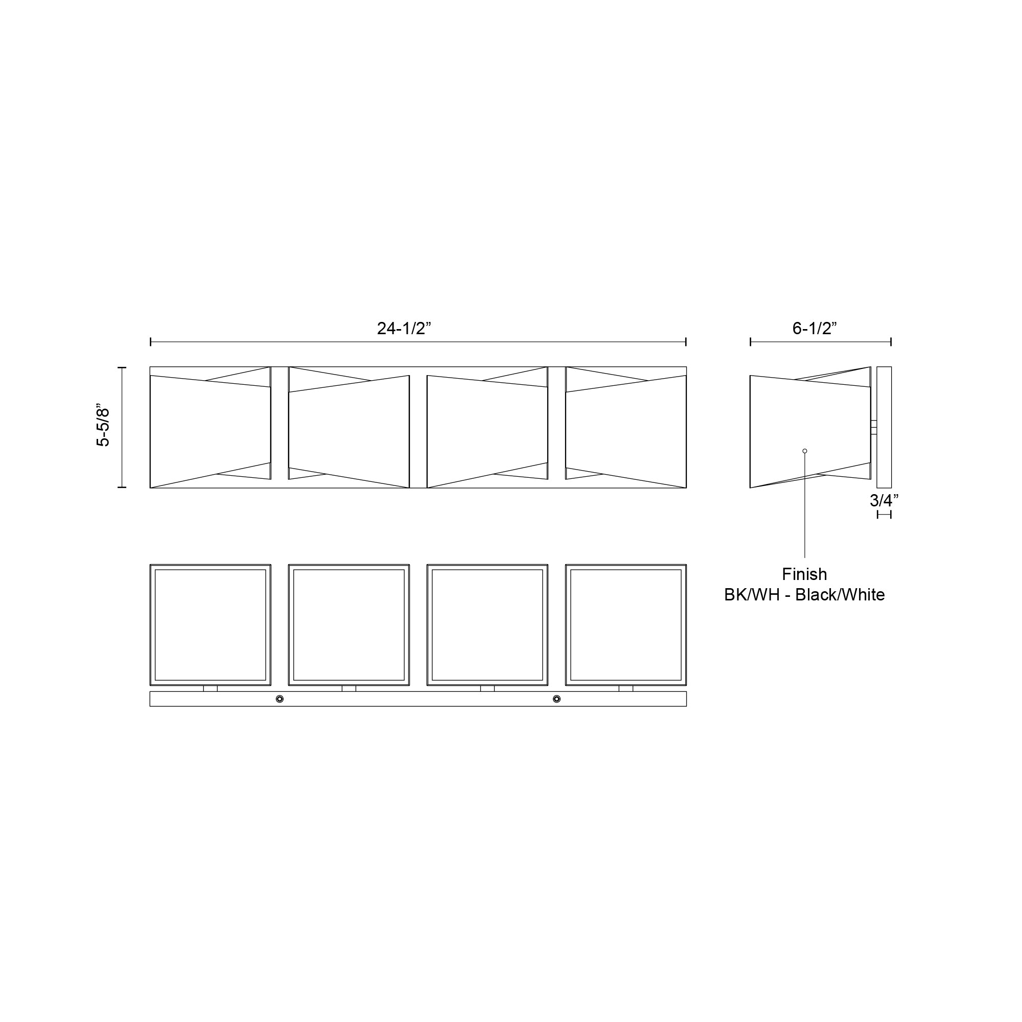 Cubix 24-in Steel Vanity Light