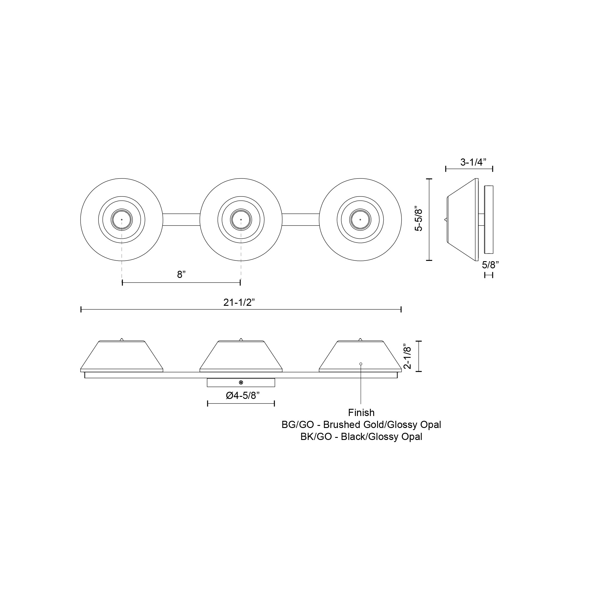 Holt 21-in Aluminum Vanity Light