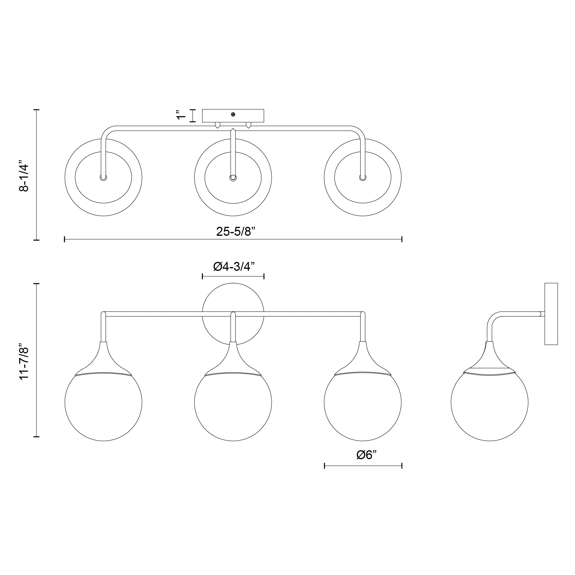 Nouveau 25-in Steel Vanity Light