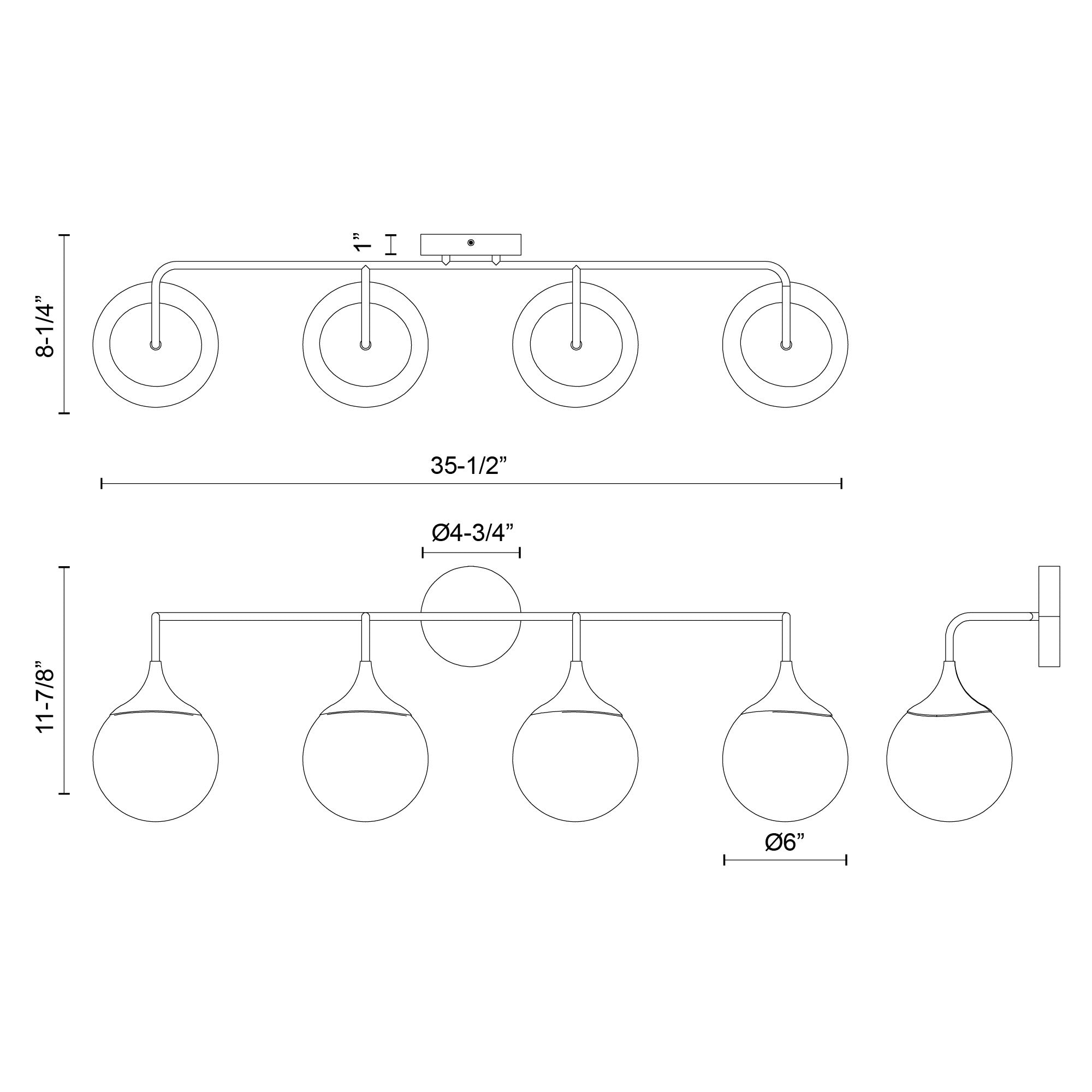 Nouveau 35-in Steel Vanity Light